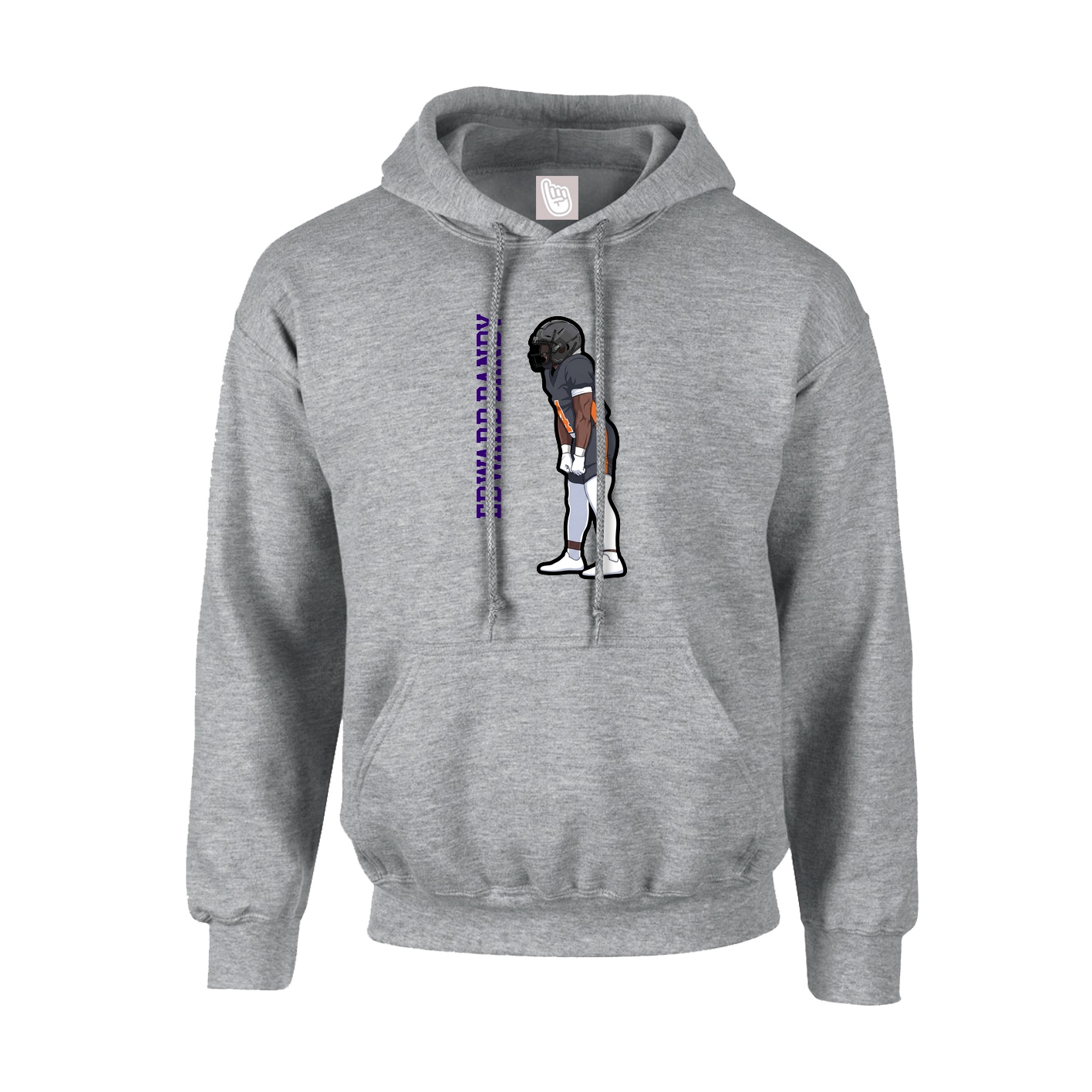 Youth Hoodie — Name Vertical in Grey
