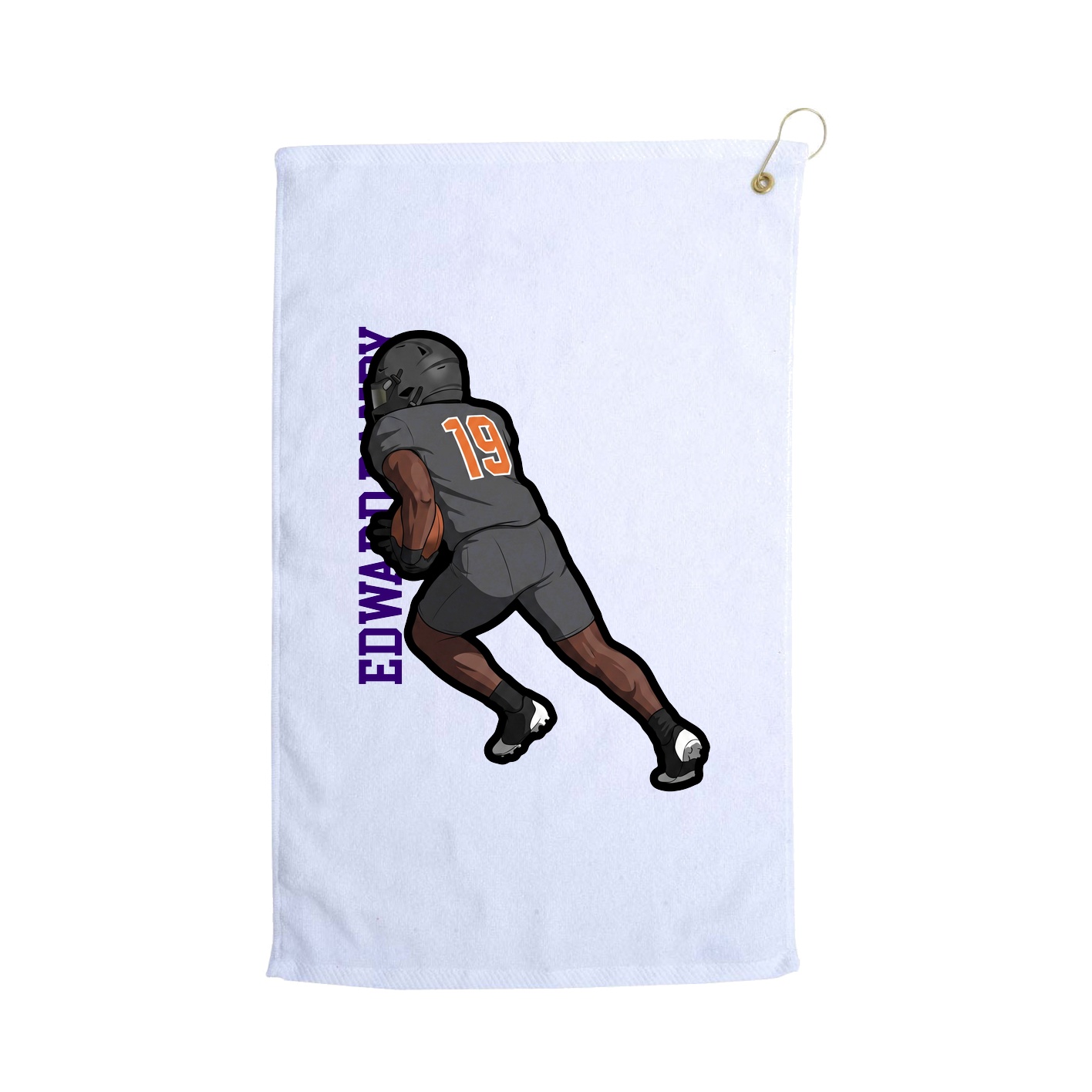 Golf Towel — Name Vertical in White