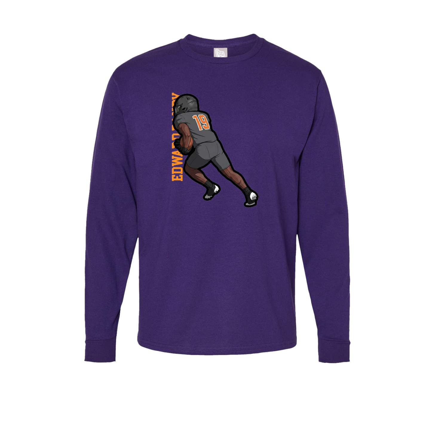 Long Sleeve Tee — Name Vertical in Purple