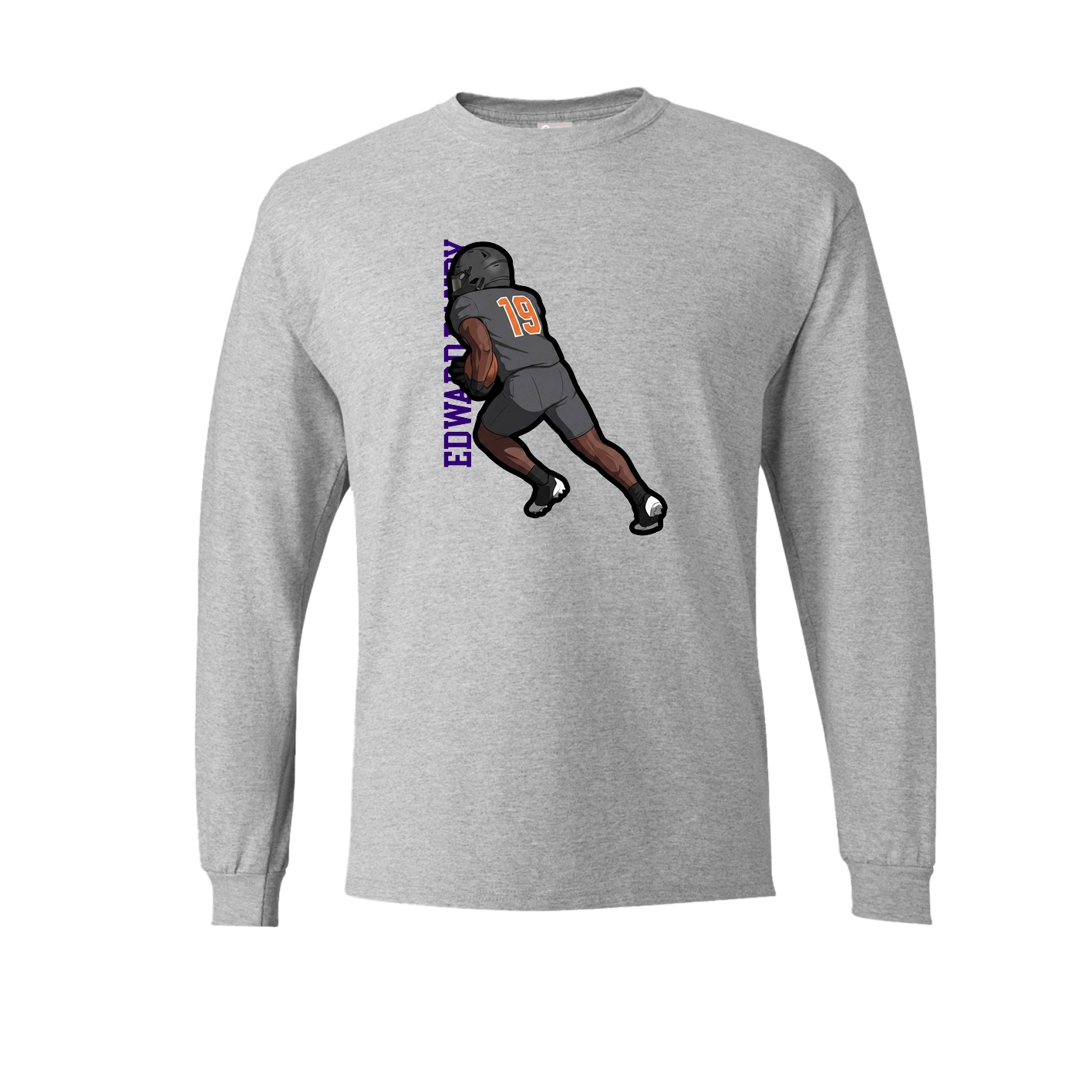 Long Sleeve Tee — Name Vertical in Grey