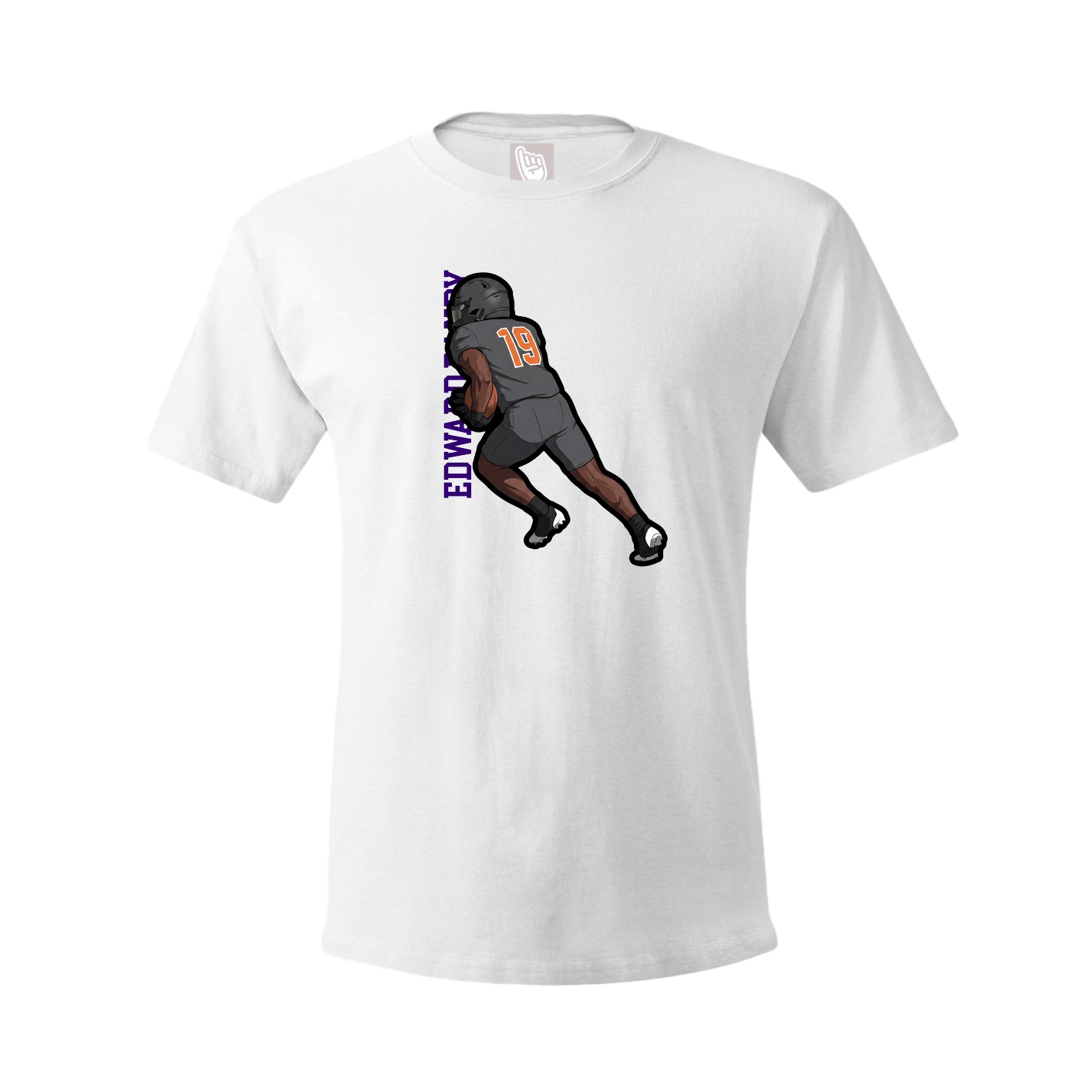 Youth Tee — Name Vertical in White