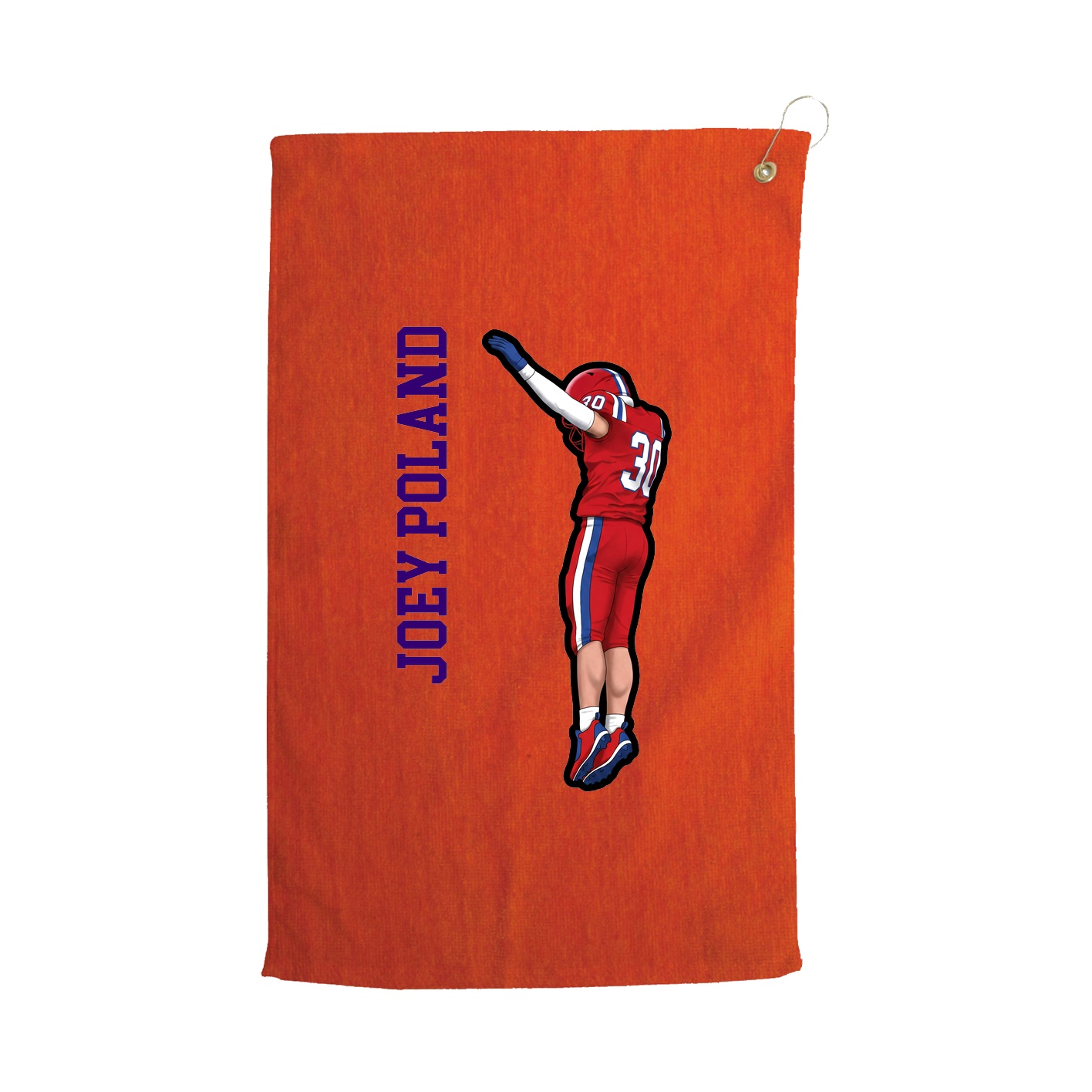 Golf Towel — Name Vertical in Orange