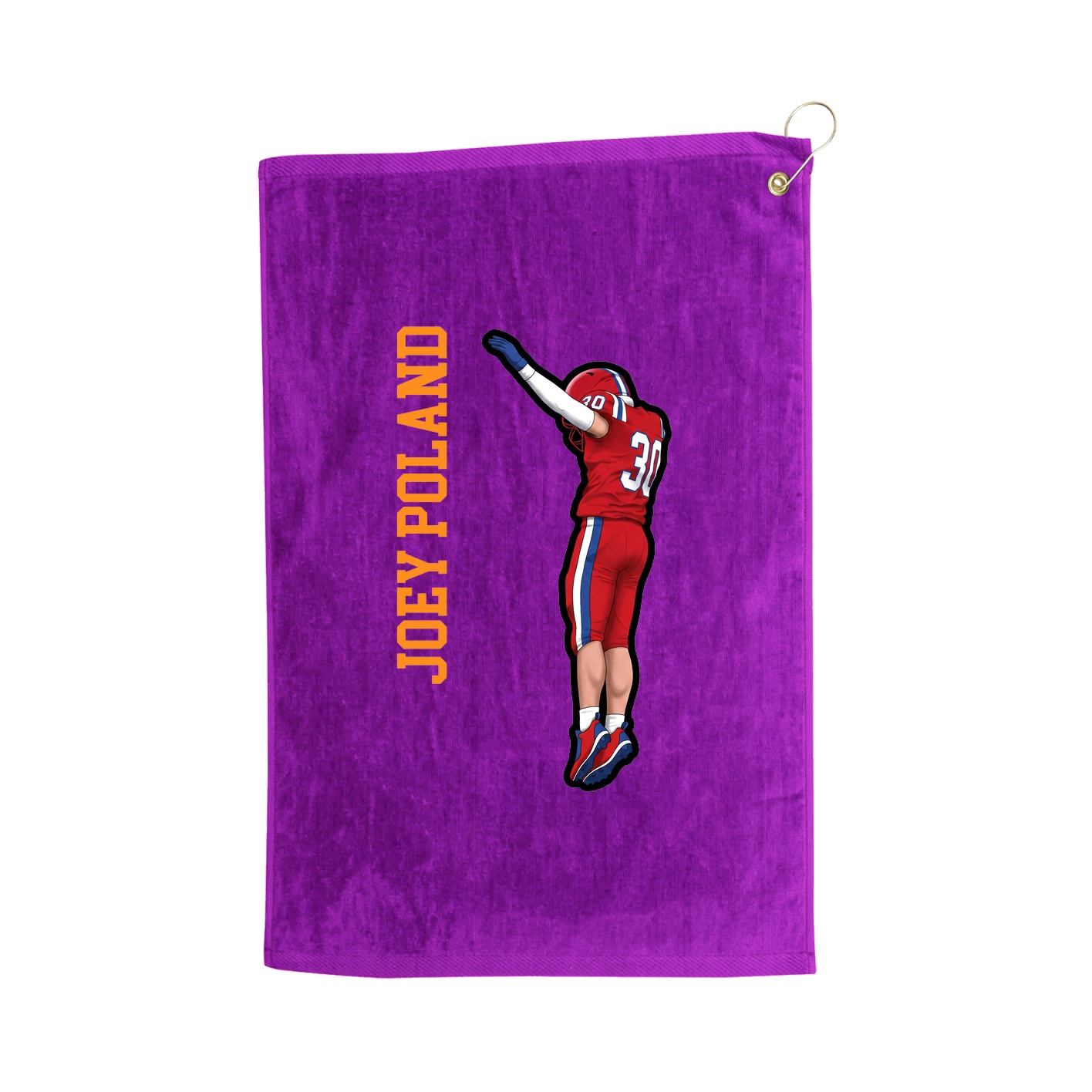 Golf Towel — Name Vertical in Purple