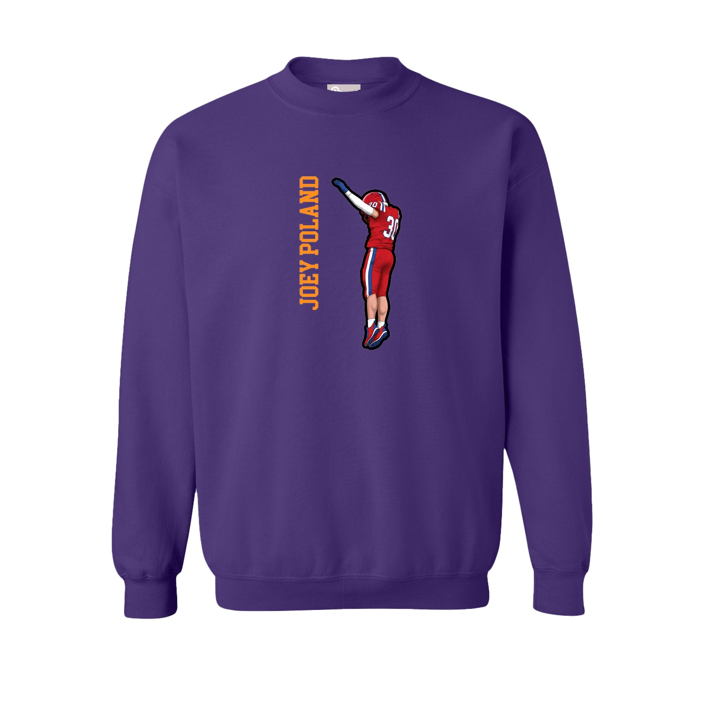 Fleece Crew — Name Vertical in Purple