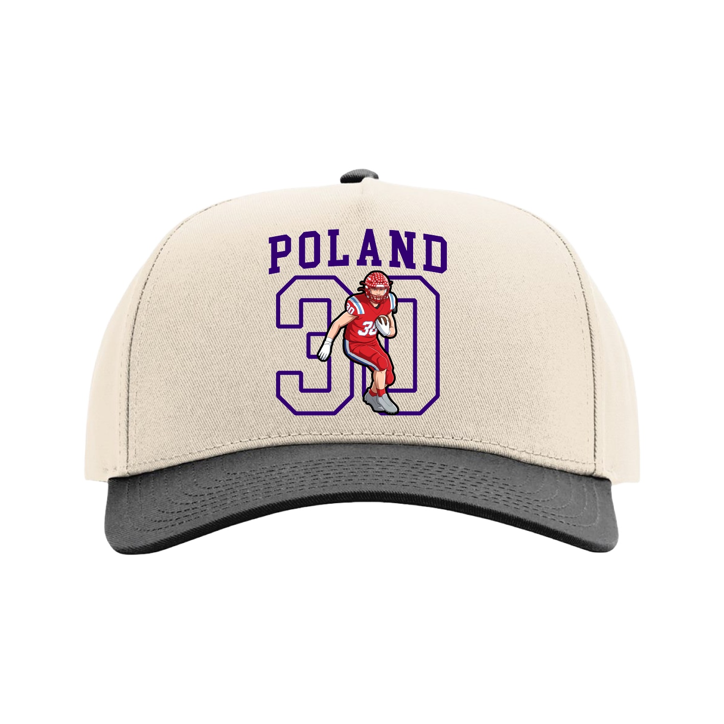 Full Fabric Five-Panel Champ Cap — Shirsey in Cream/Black