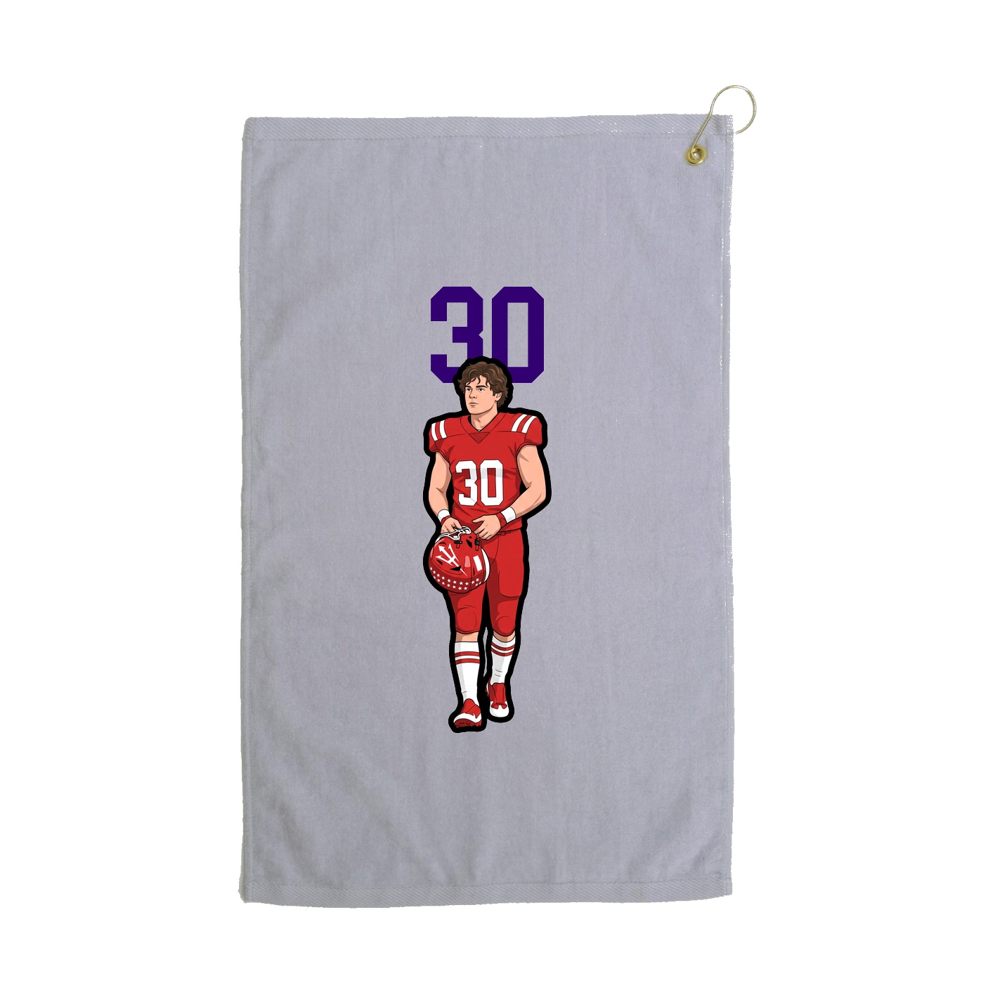 Golf Towel — Number Top in Grey