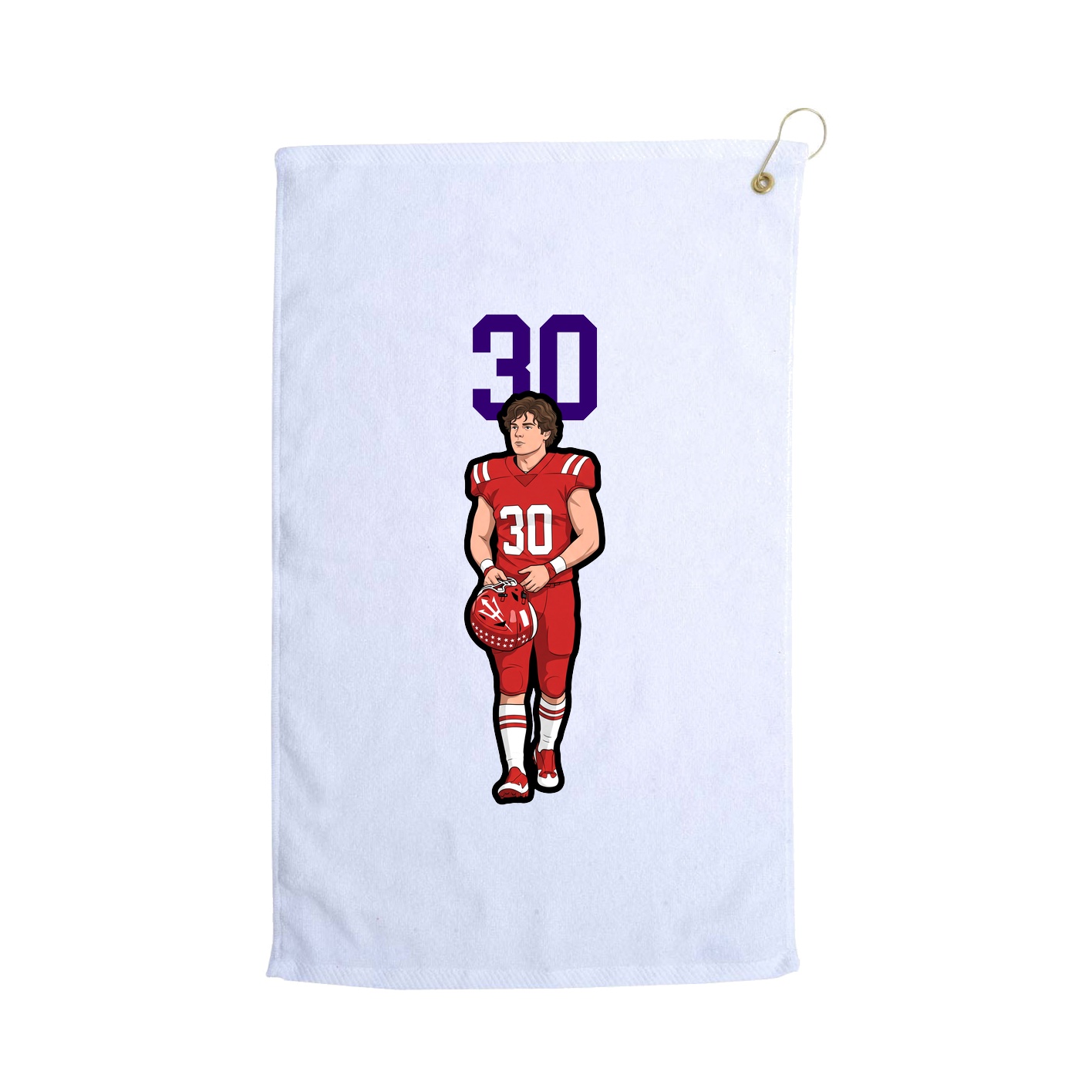 Golf Towel — Number Top in White