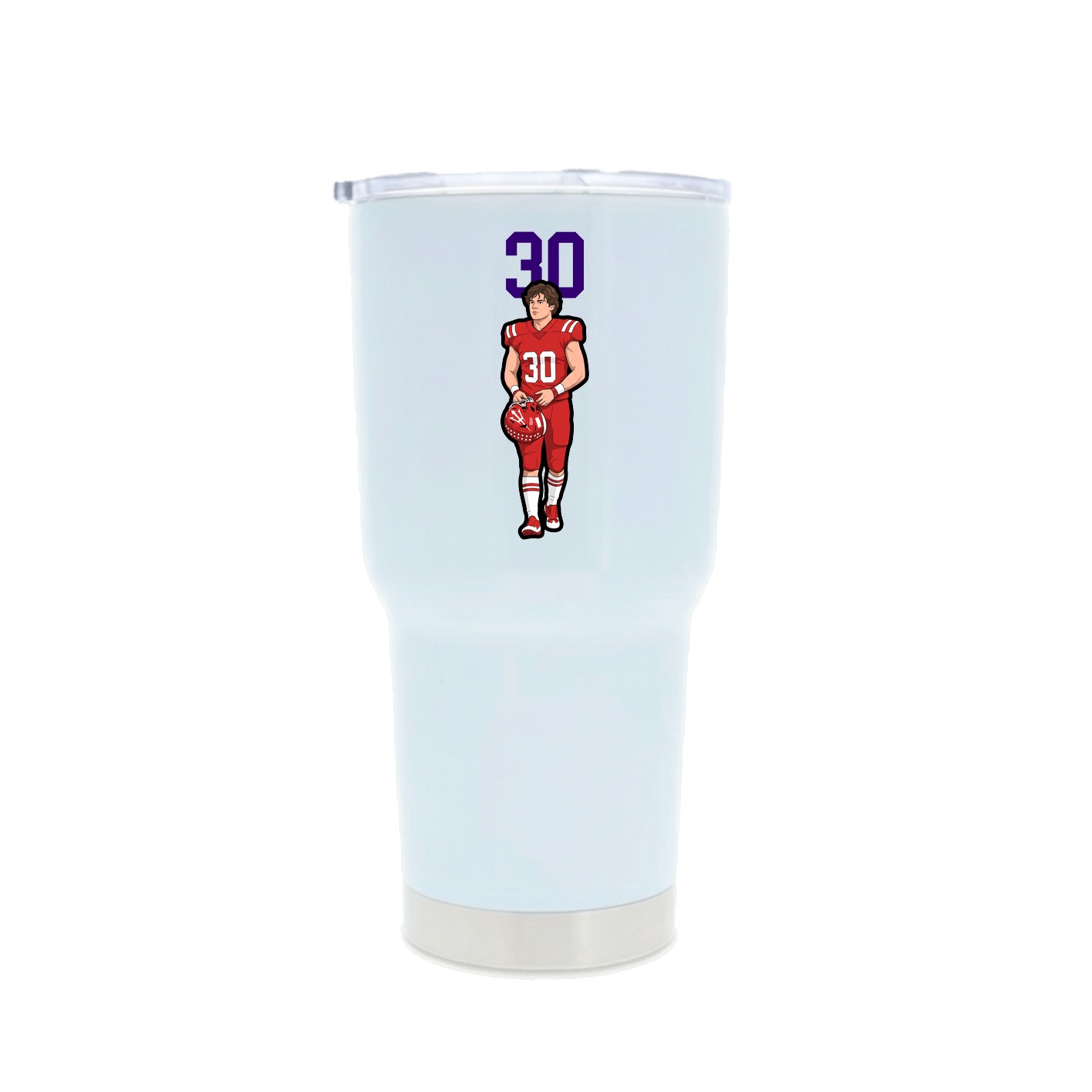 30oz Stainless Steel Tumbler — Number Top in White