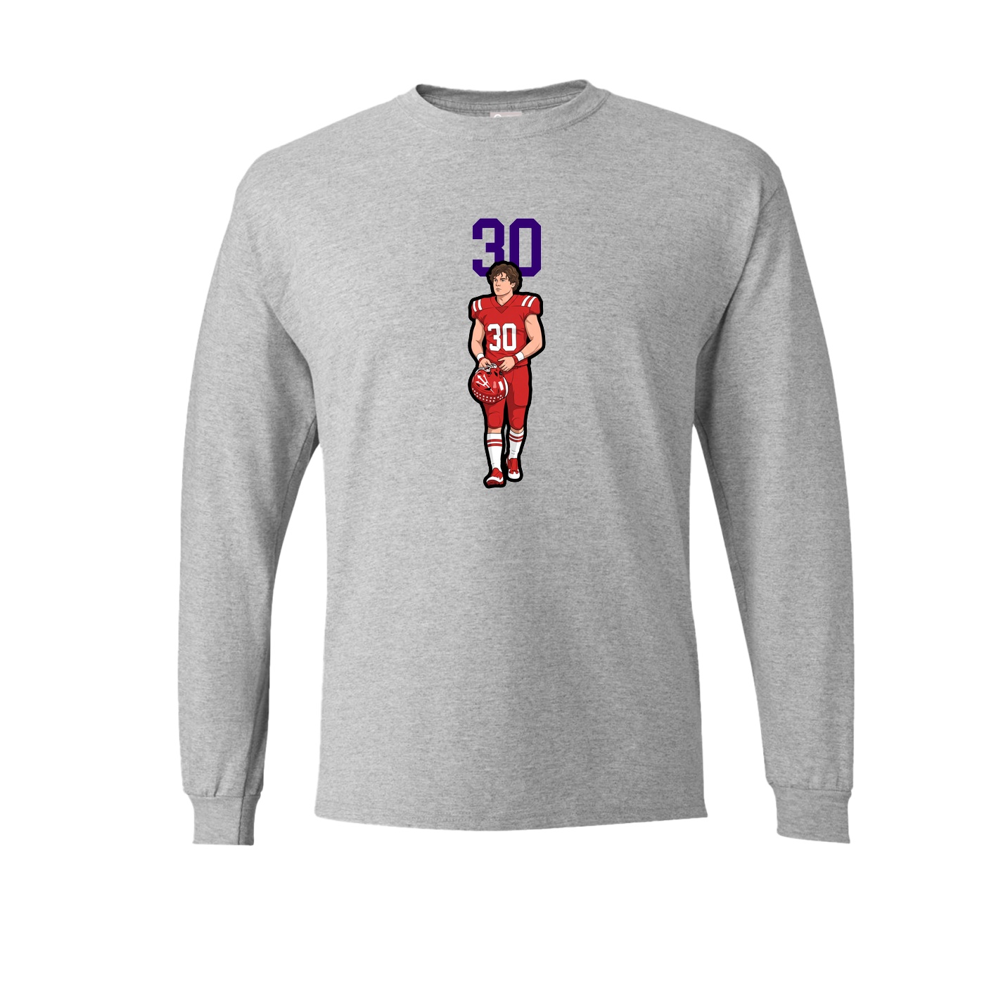 Long Sleeve Tee — Number Top in Grey