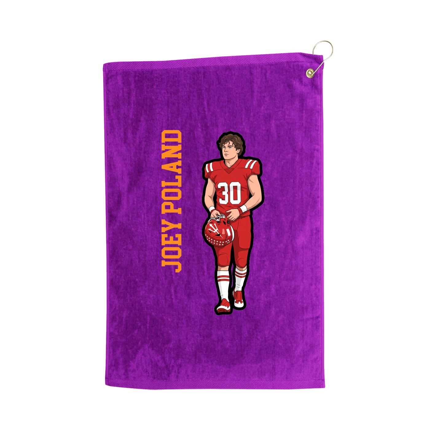 Golf Towel — Name Vertical in Purple