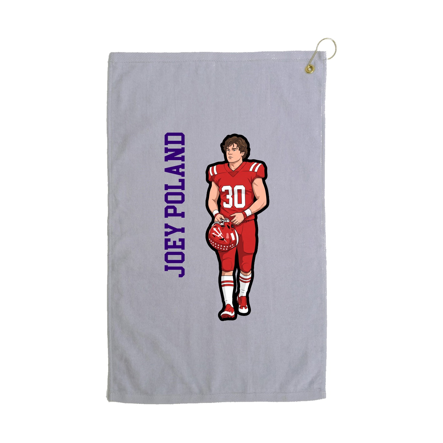 Golf Towel — Name Vertical in Grey
