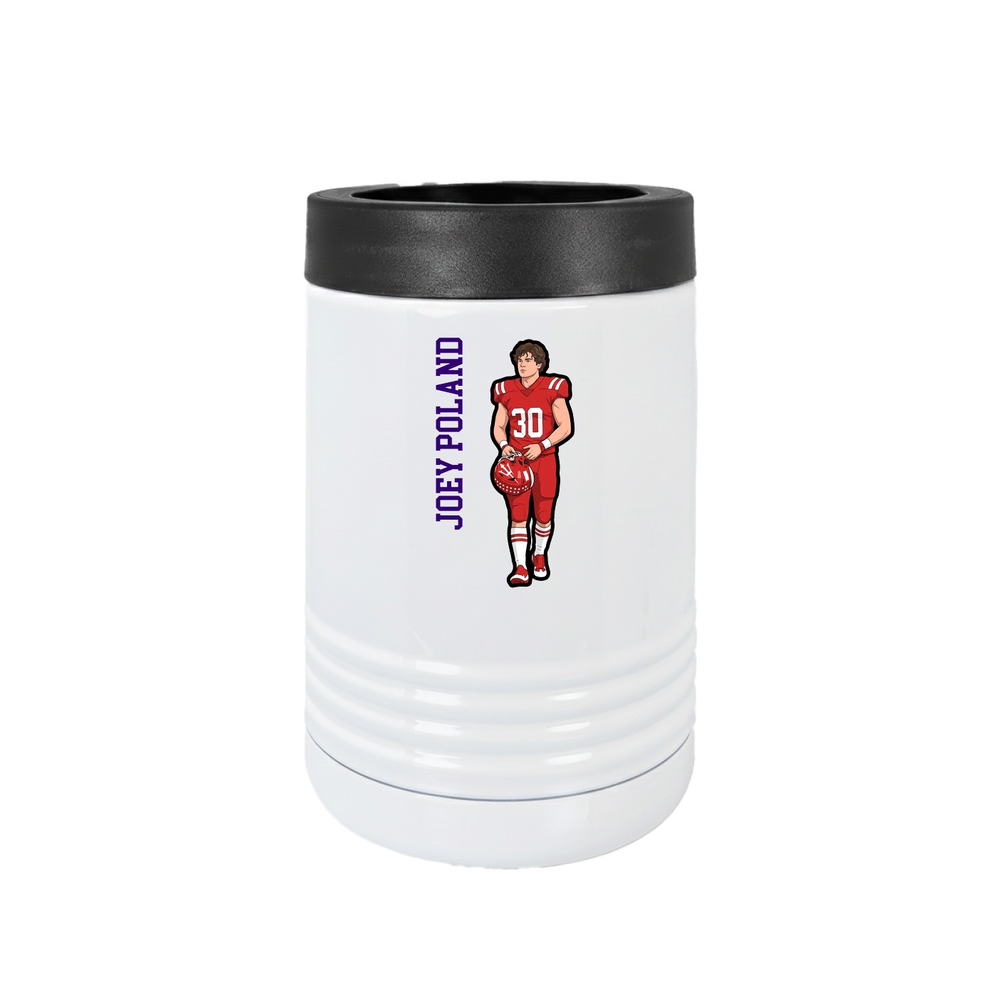 Beverage Holder — Name Vertical in White
