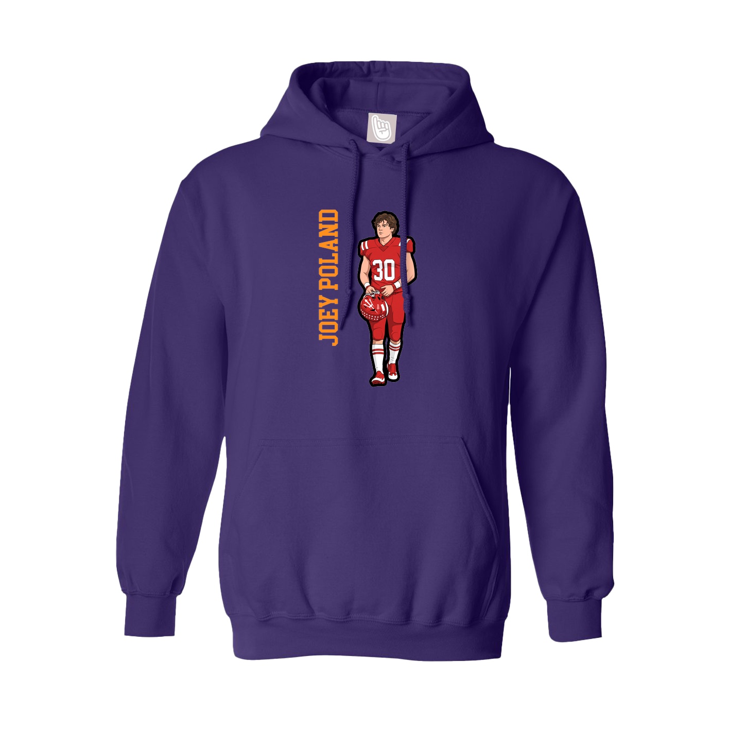 Hoodie — Name Vertical in Purple