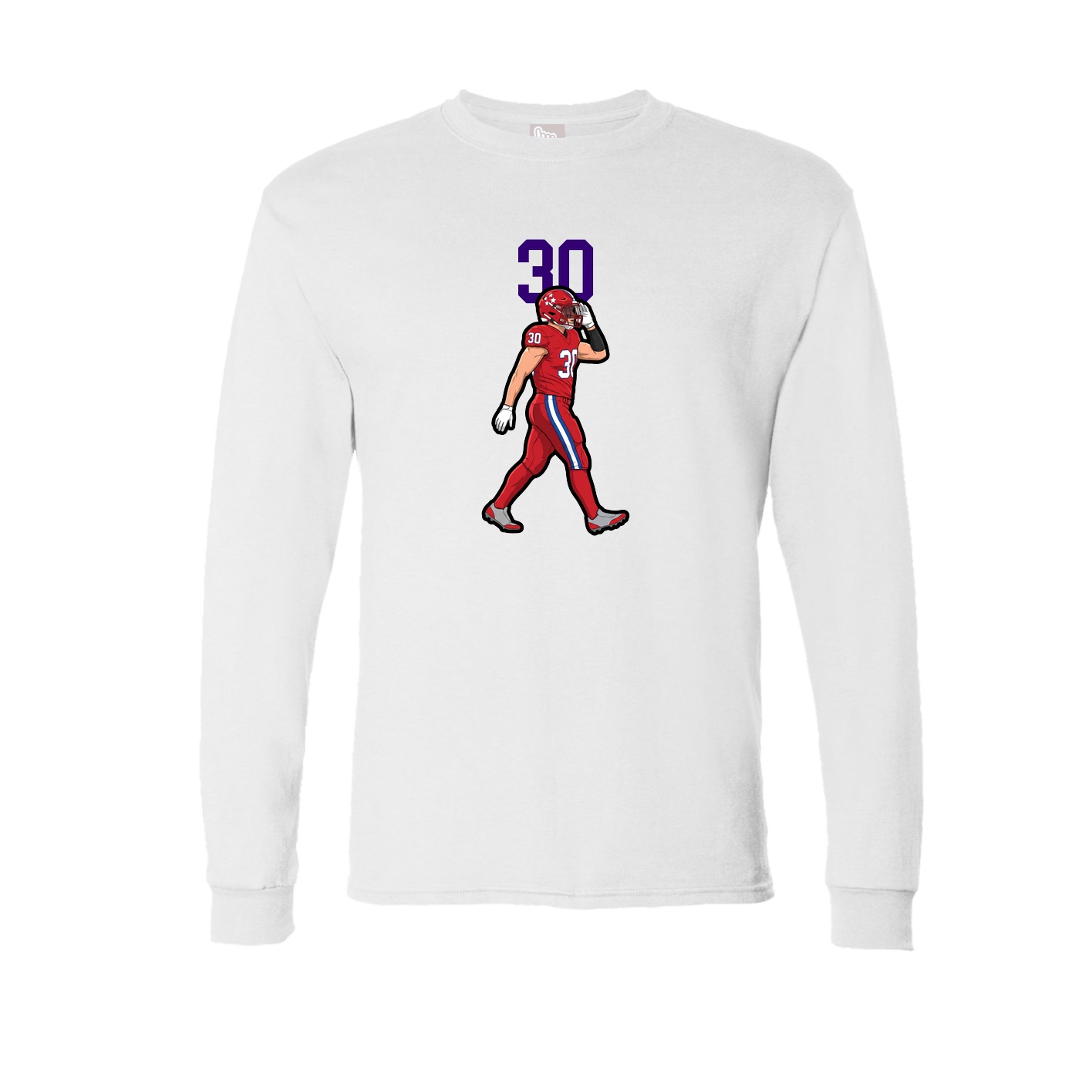 Long Sleeve Tee — Number Top in White