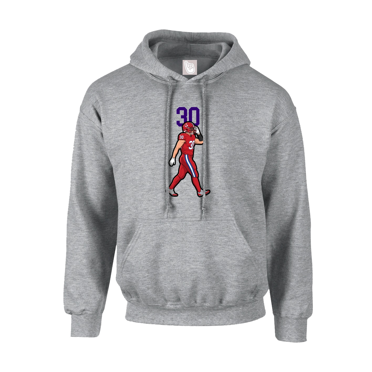 Hoodie — Number Top in Grey