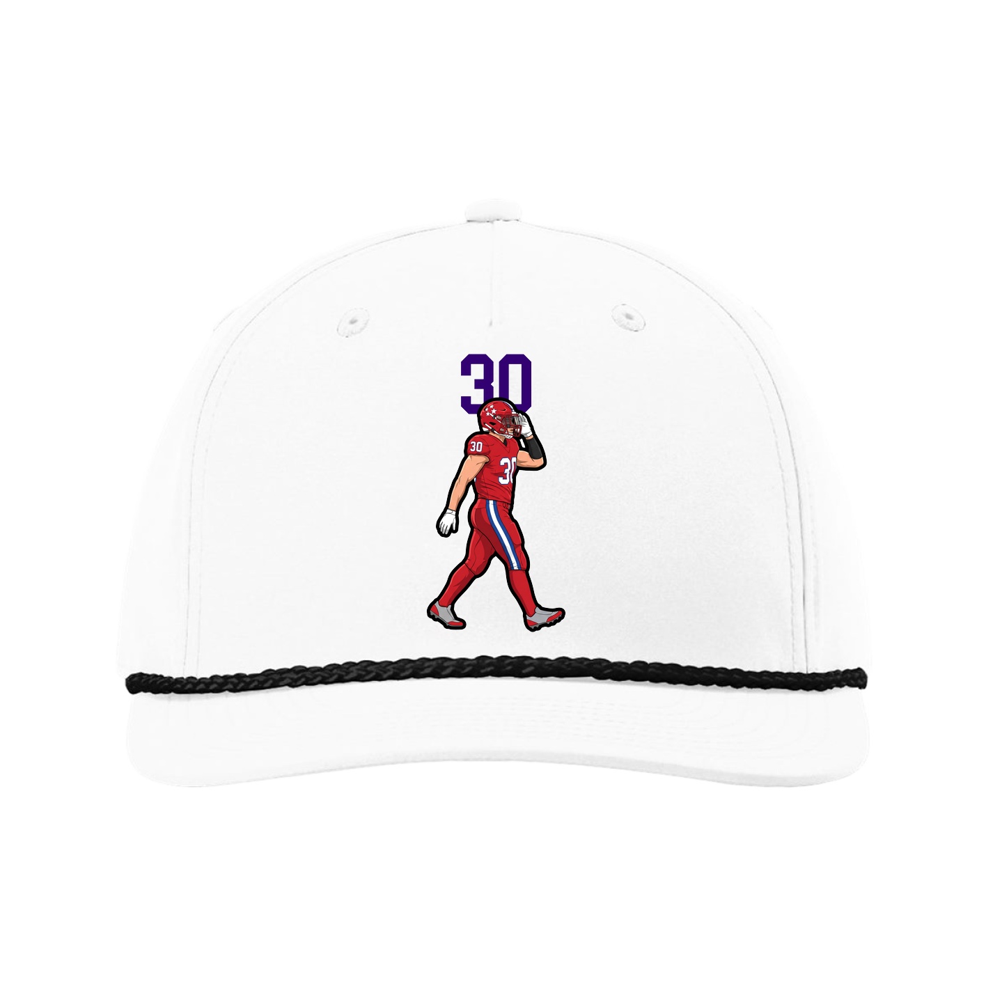 Five-Panel Classic Rope Cap — Number Top in White