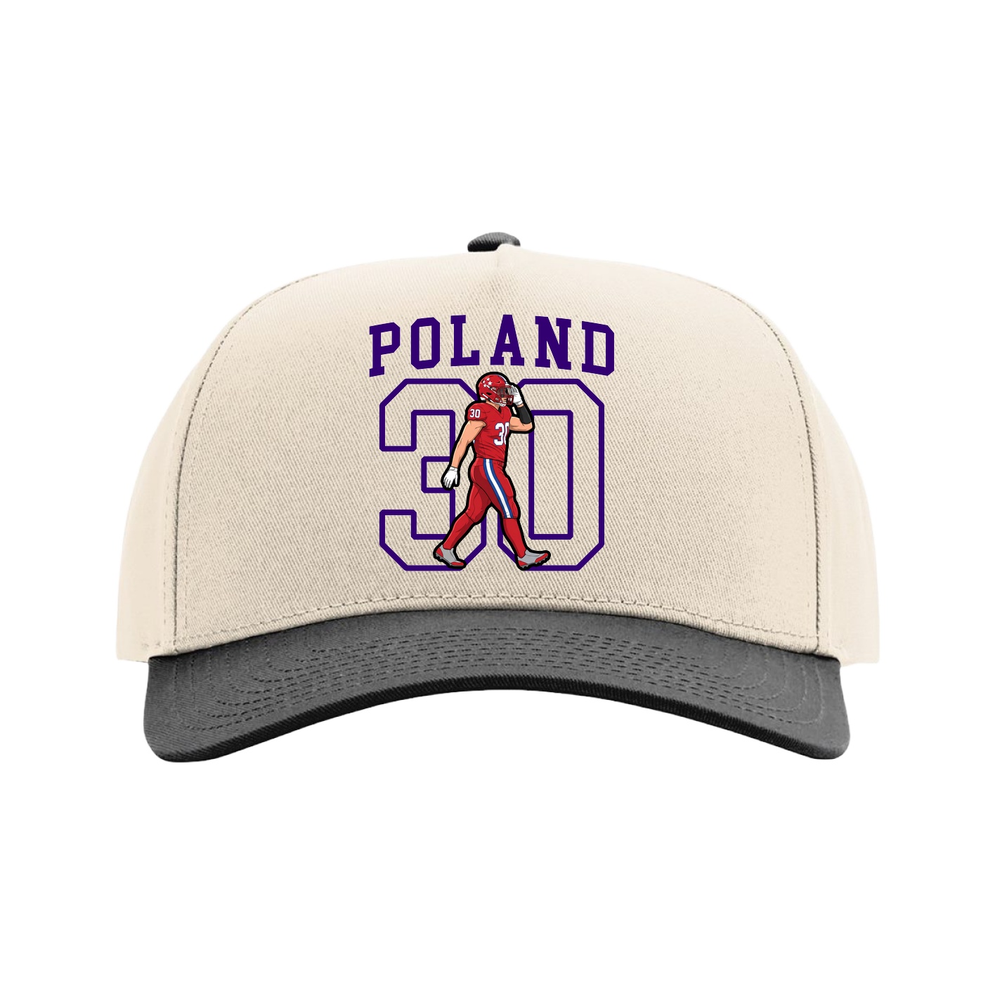 Full Fabric Five-Panel Champ Cap — Shirsey in Cream/Black