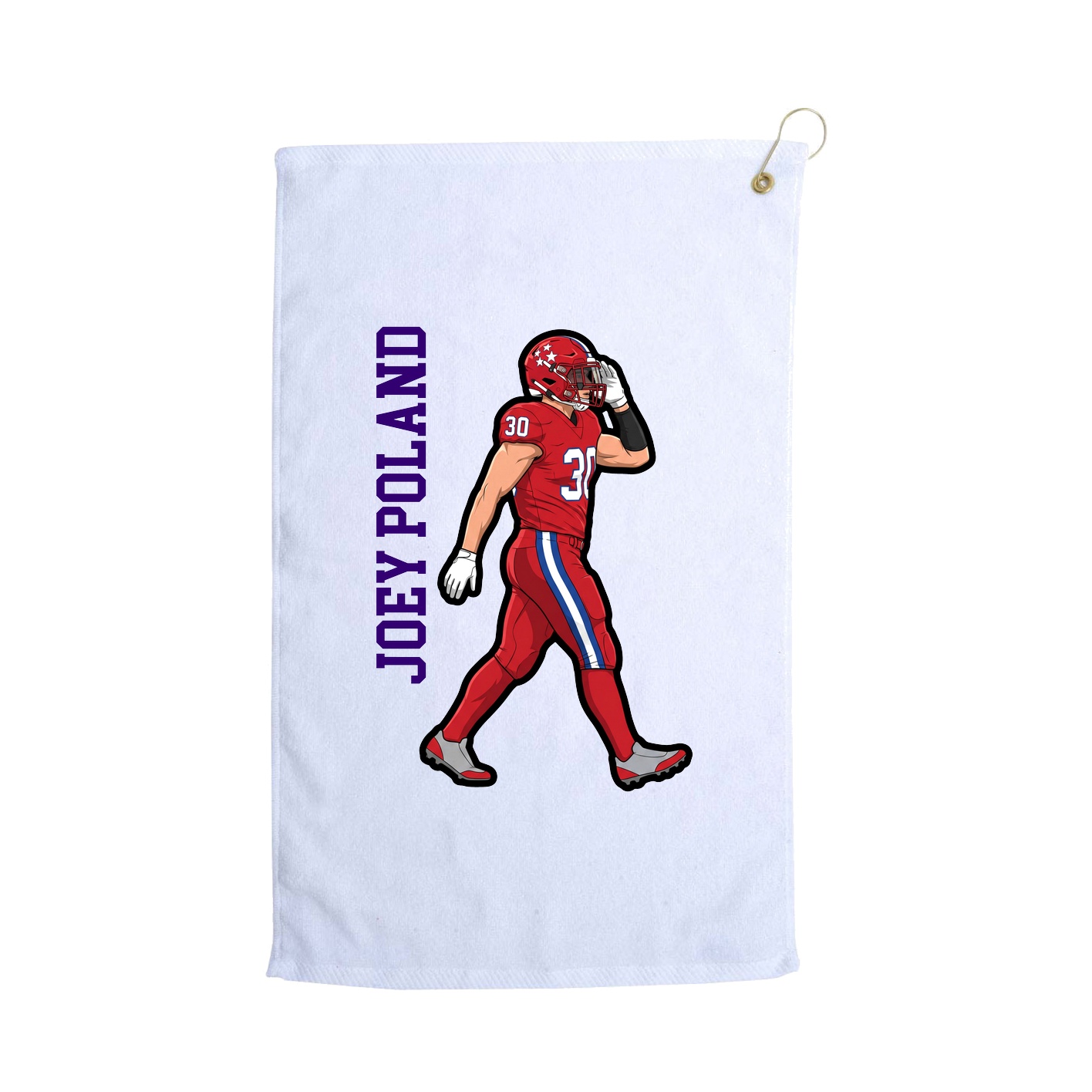 Golf Towel — Name Vertical in White