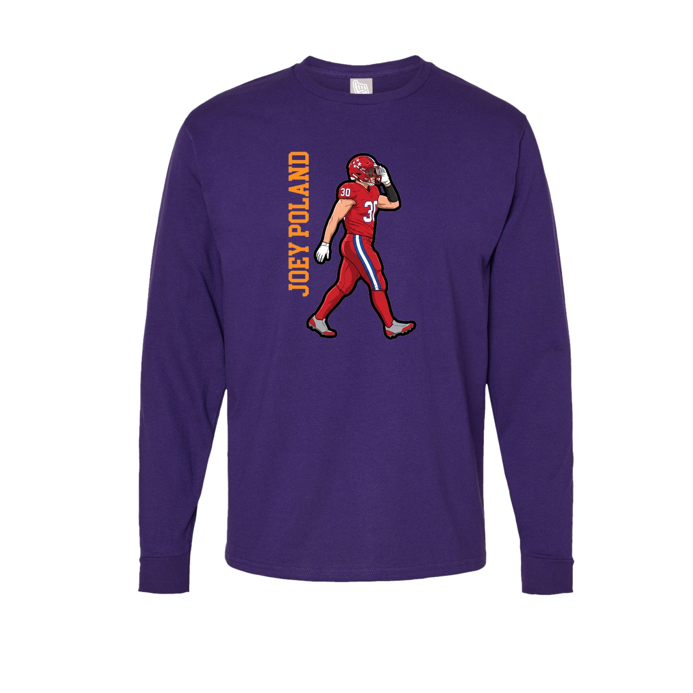 Long Sleeve Tee — Name Vertical in Purple