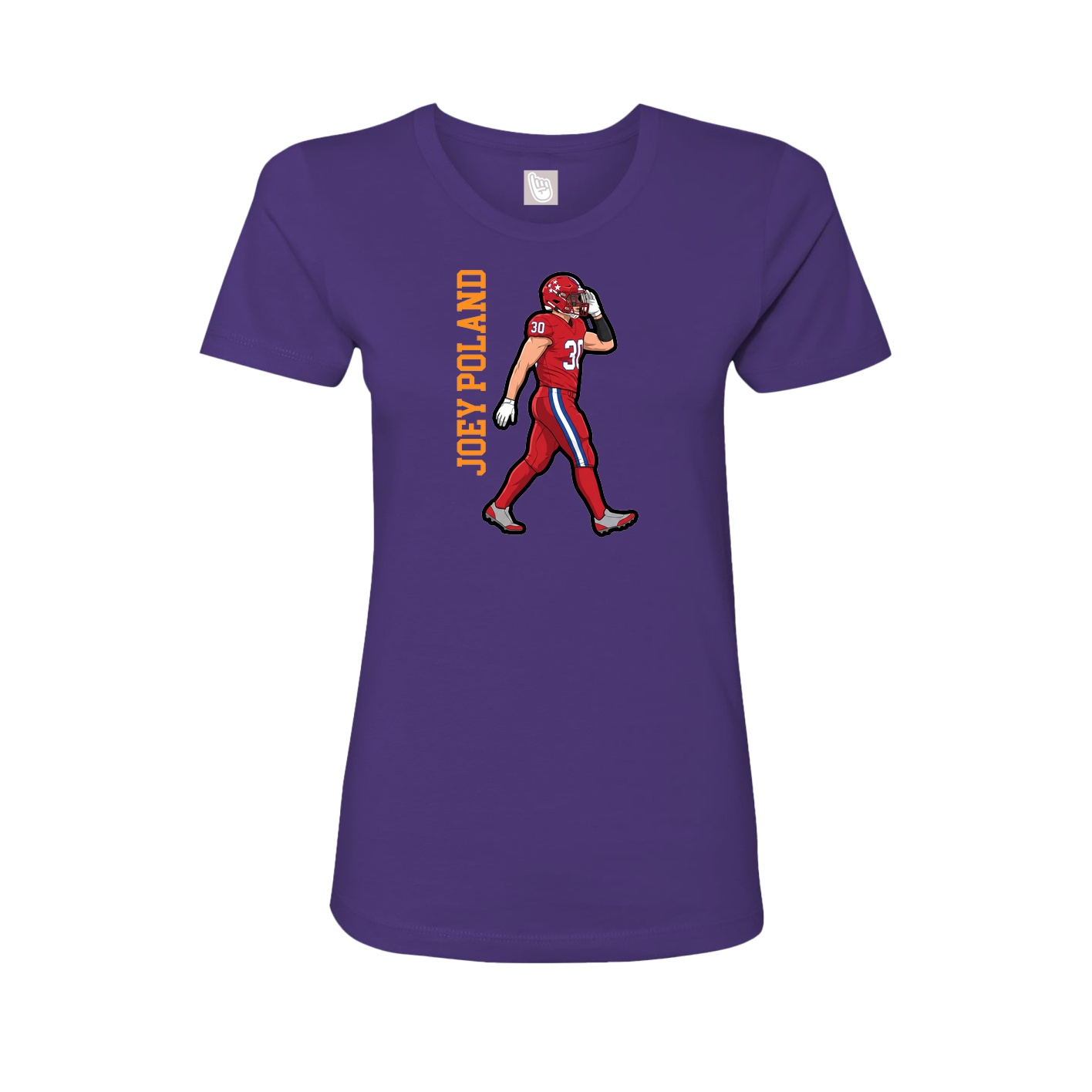 Womens Tee — Name Vertical in Purple