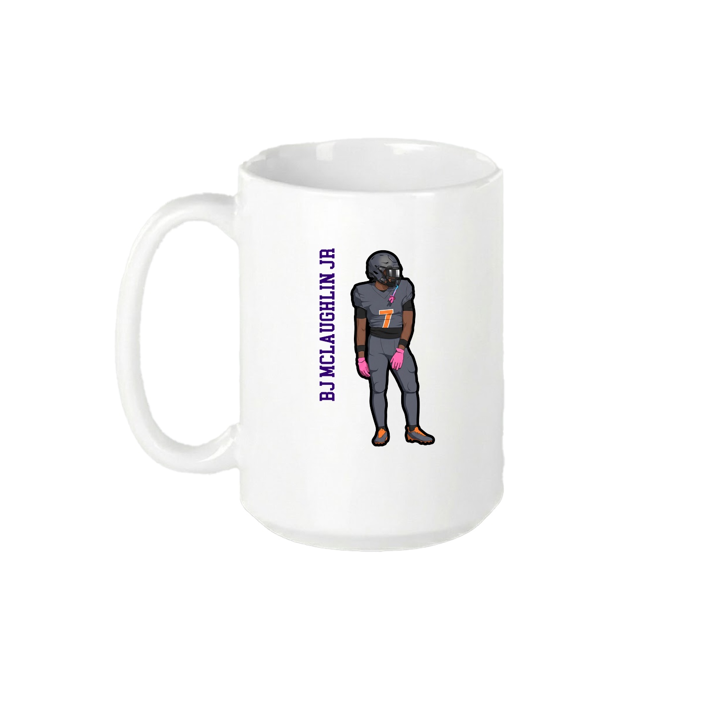 15oz Coffee Mug — Name Vertical in White