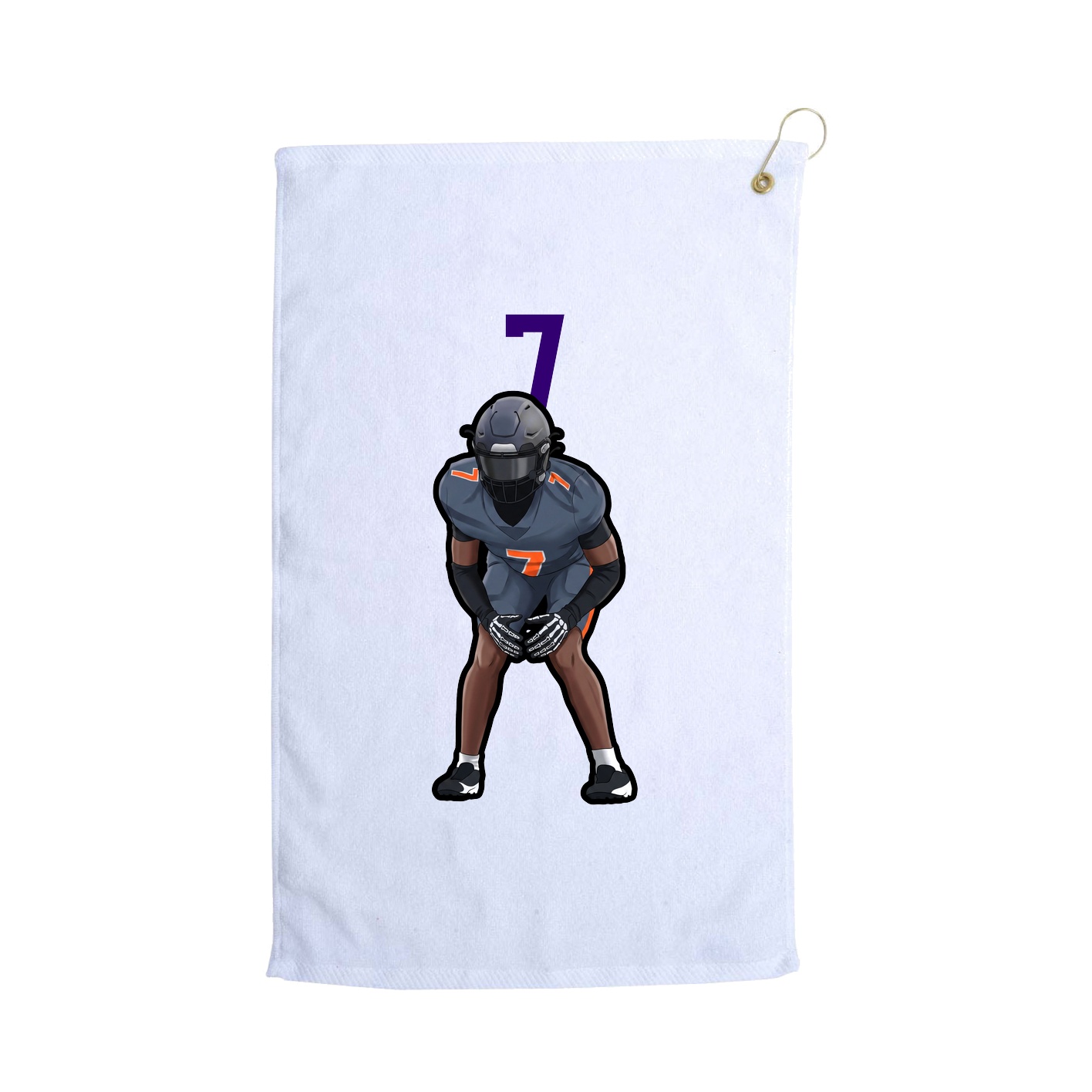 Golf Towel — Number Top in White