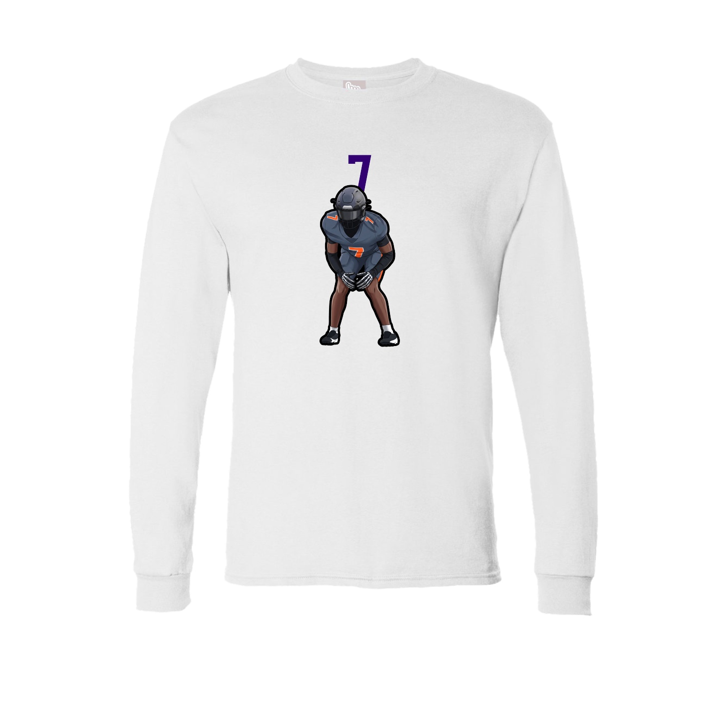 Long Sleeve Tee — Number Top in White