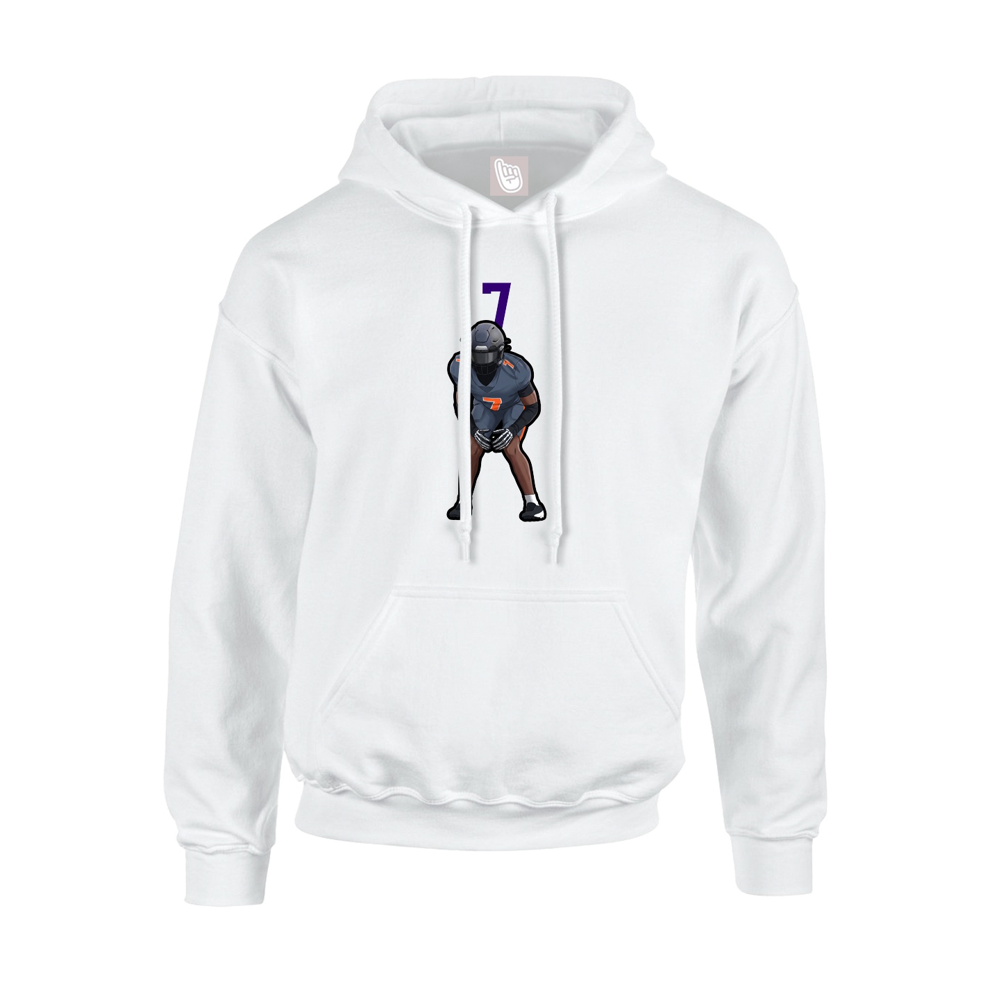 Youth Hoodie — Number Top in White