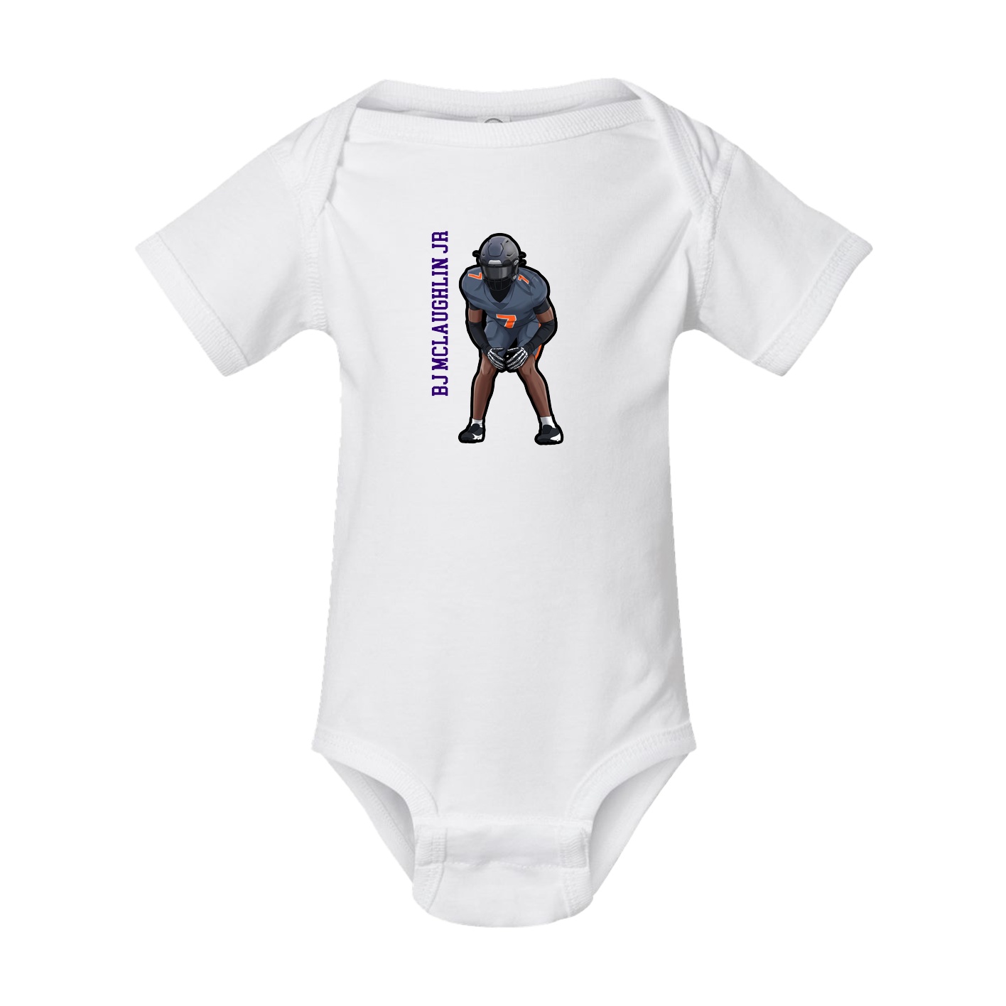 Baby Onesie — Name Vertical in White