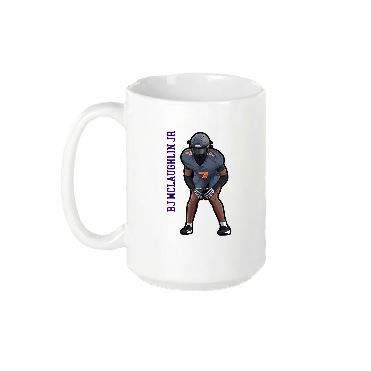 15oz Coffee Mug — Name Vertical in White