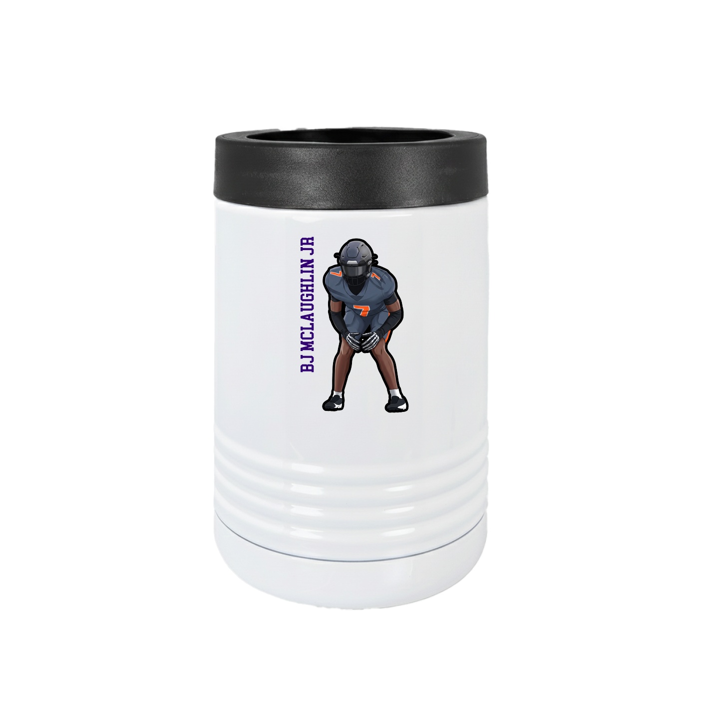 Beverage Holder — Name Vertical in White