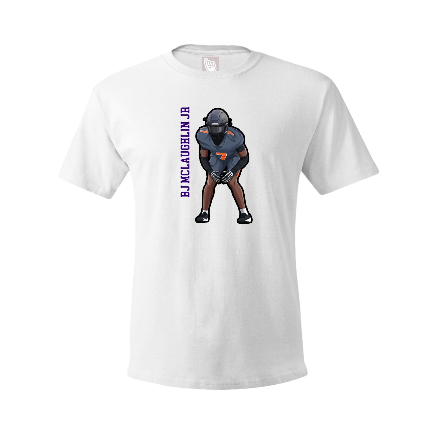Youth Tee — Name Vertical in White