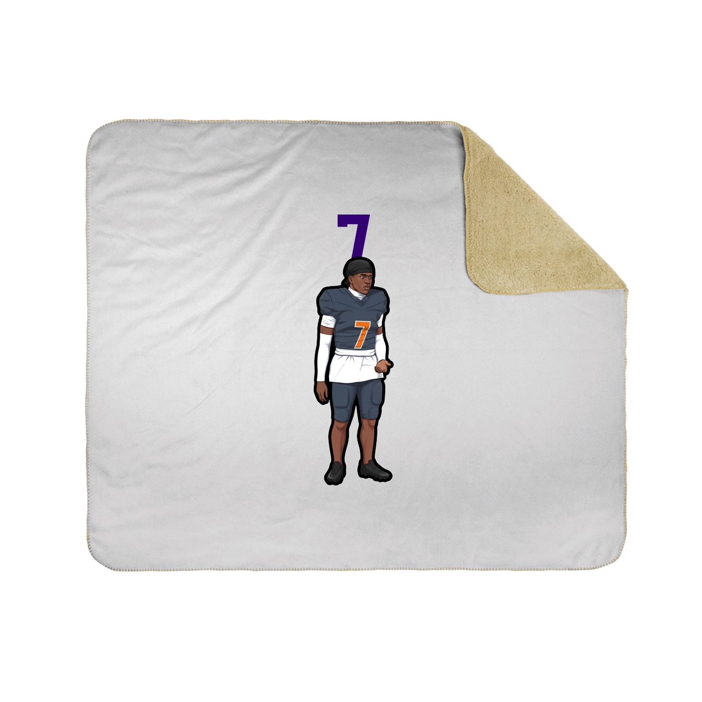 Throw Blanket — Number Top in White