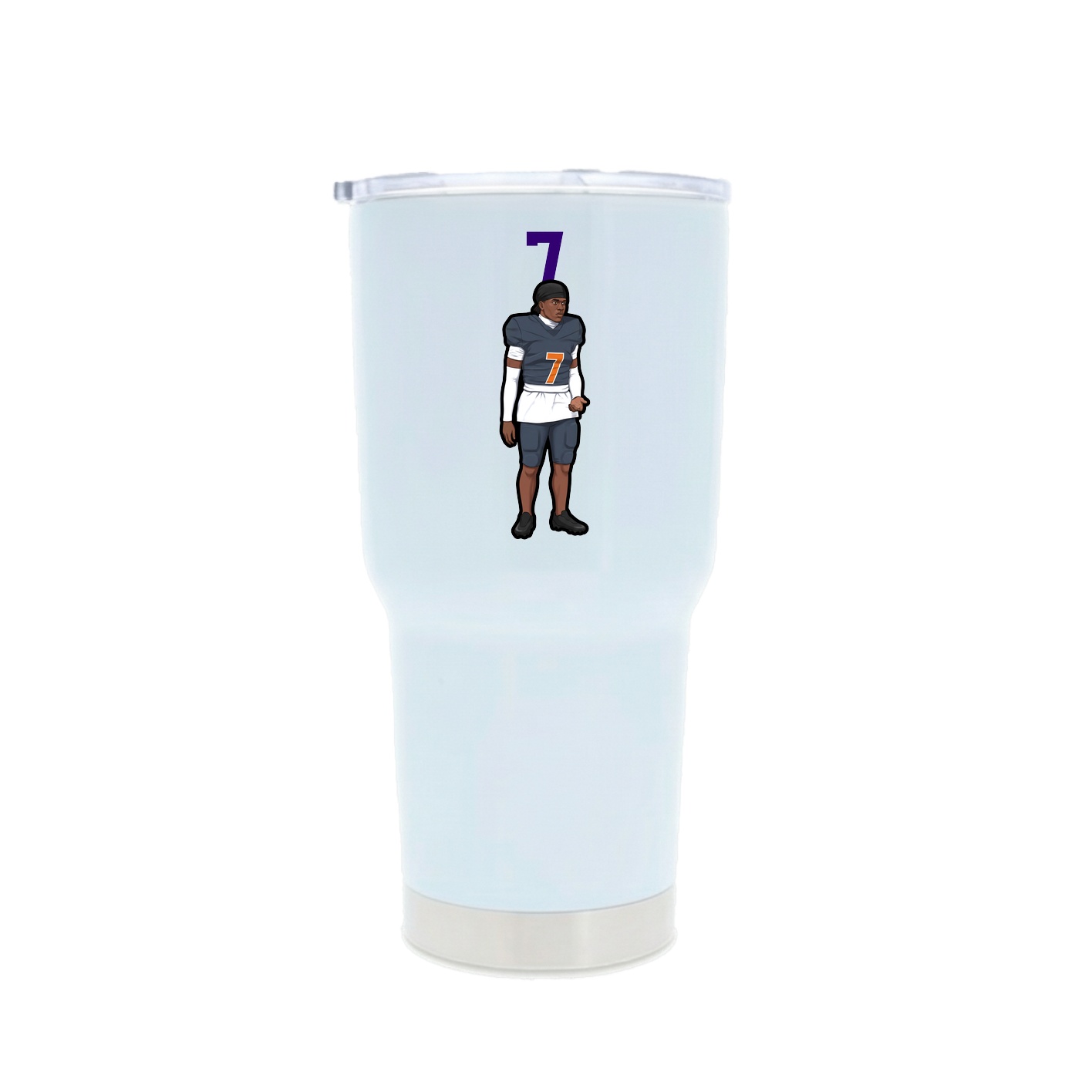 30oz Stainless Steel Tumbler — Number Top in White