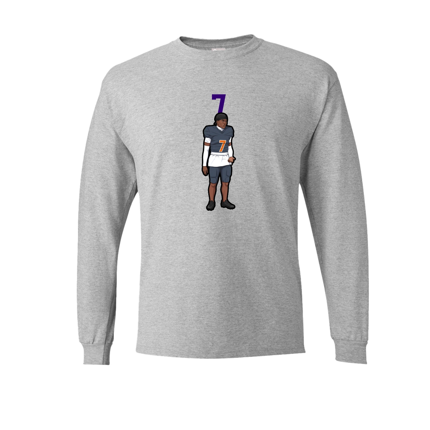 Long Sleeve Tee — Number Top in Grey
