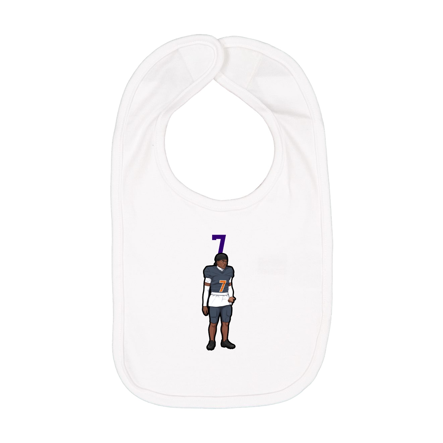 Infant Bib — Number Top in White