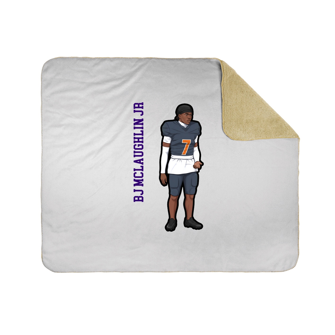 Throw Blanket — Name Vertical in White