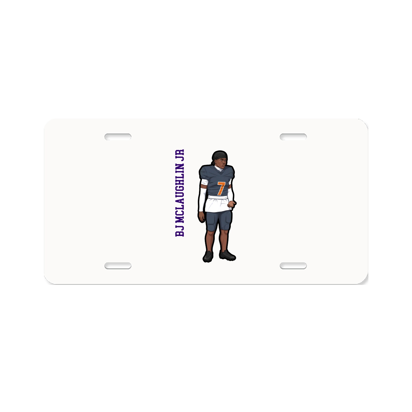 License Plate — Name Vertical in Classic