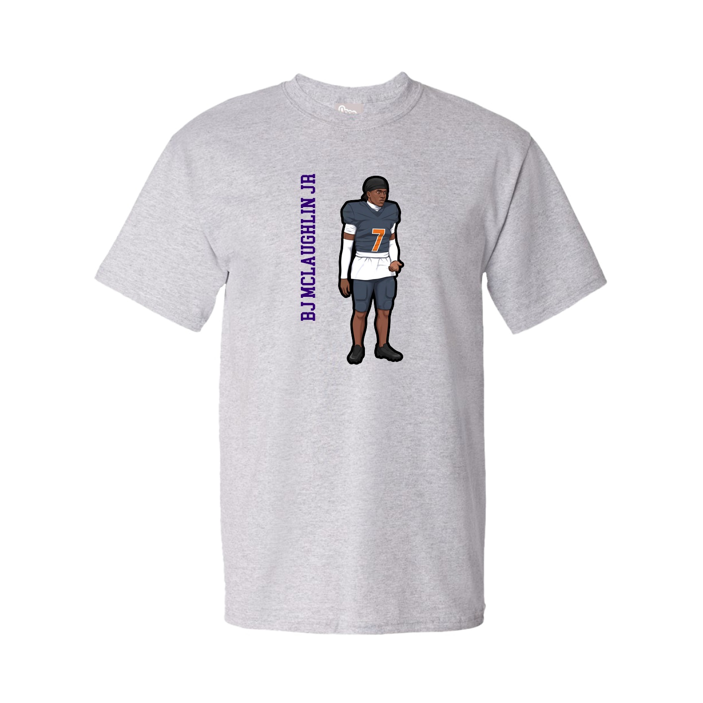 Tee — Name Vertical in Grey