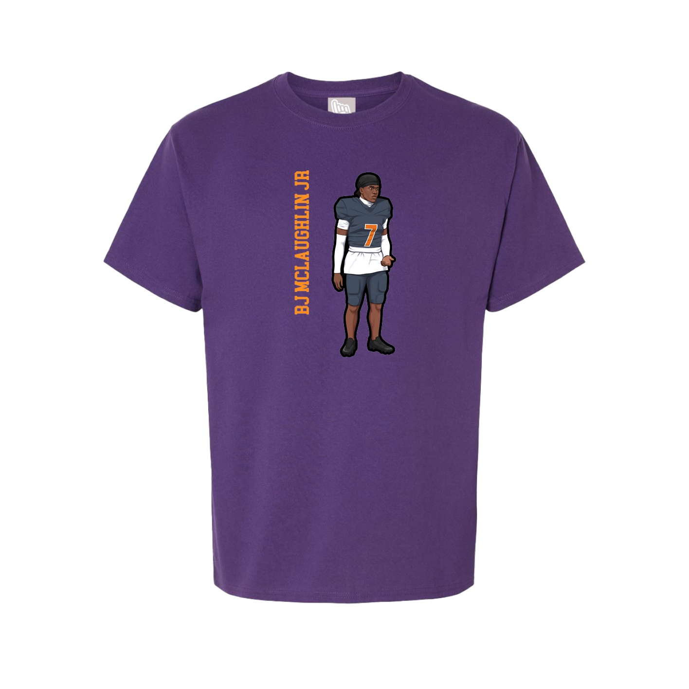 Youth Tee — Name Vertical in Purple