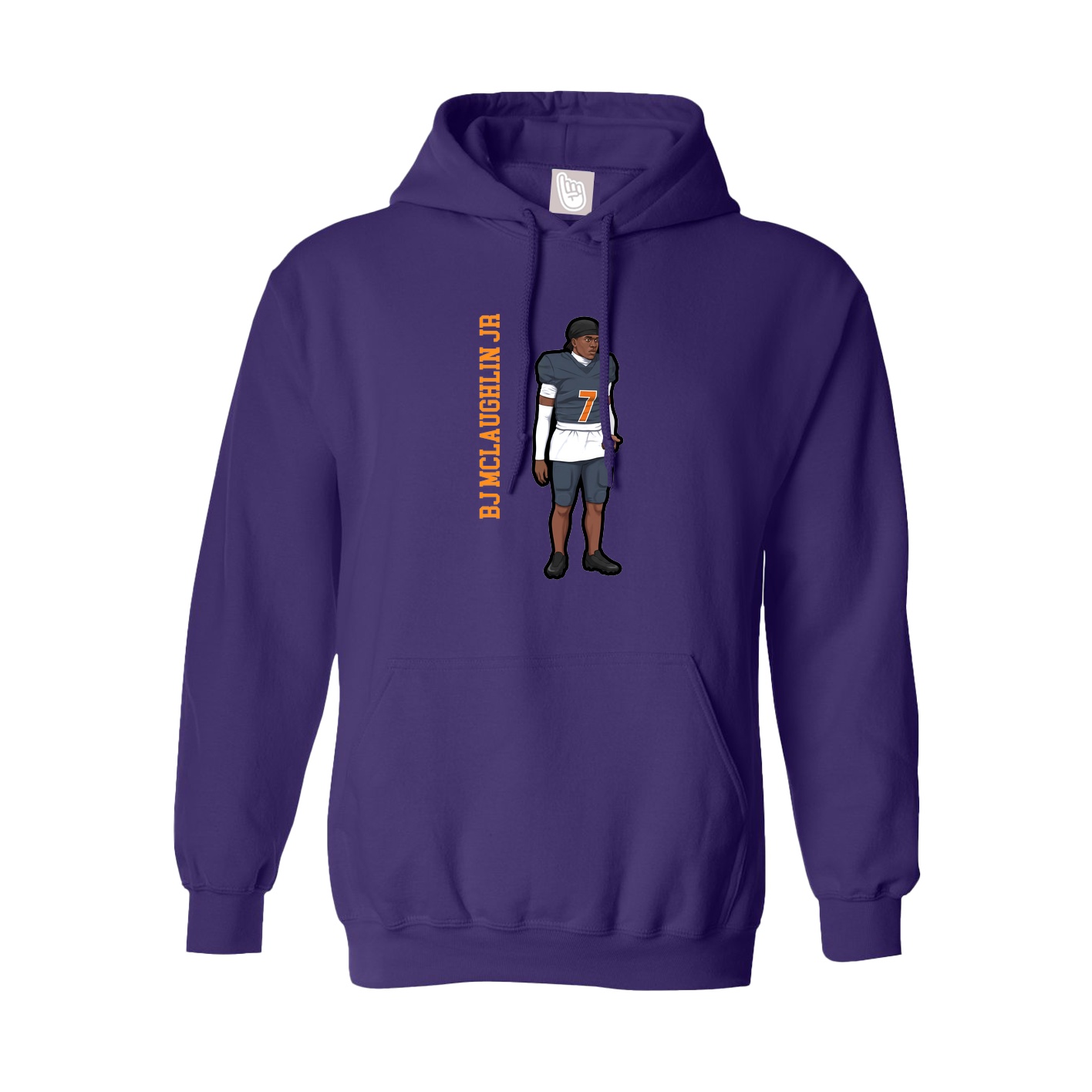 Hoodie — Name Vertical in Purple