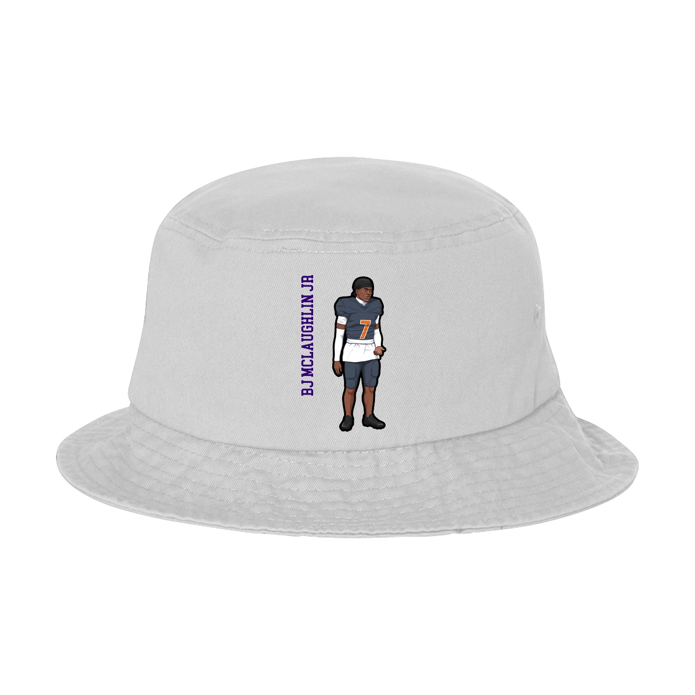 Bucket Cap — Name Vertical in White