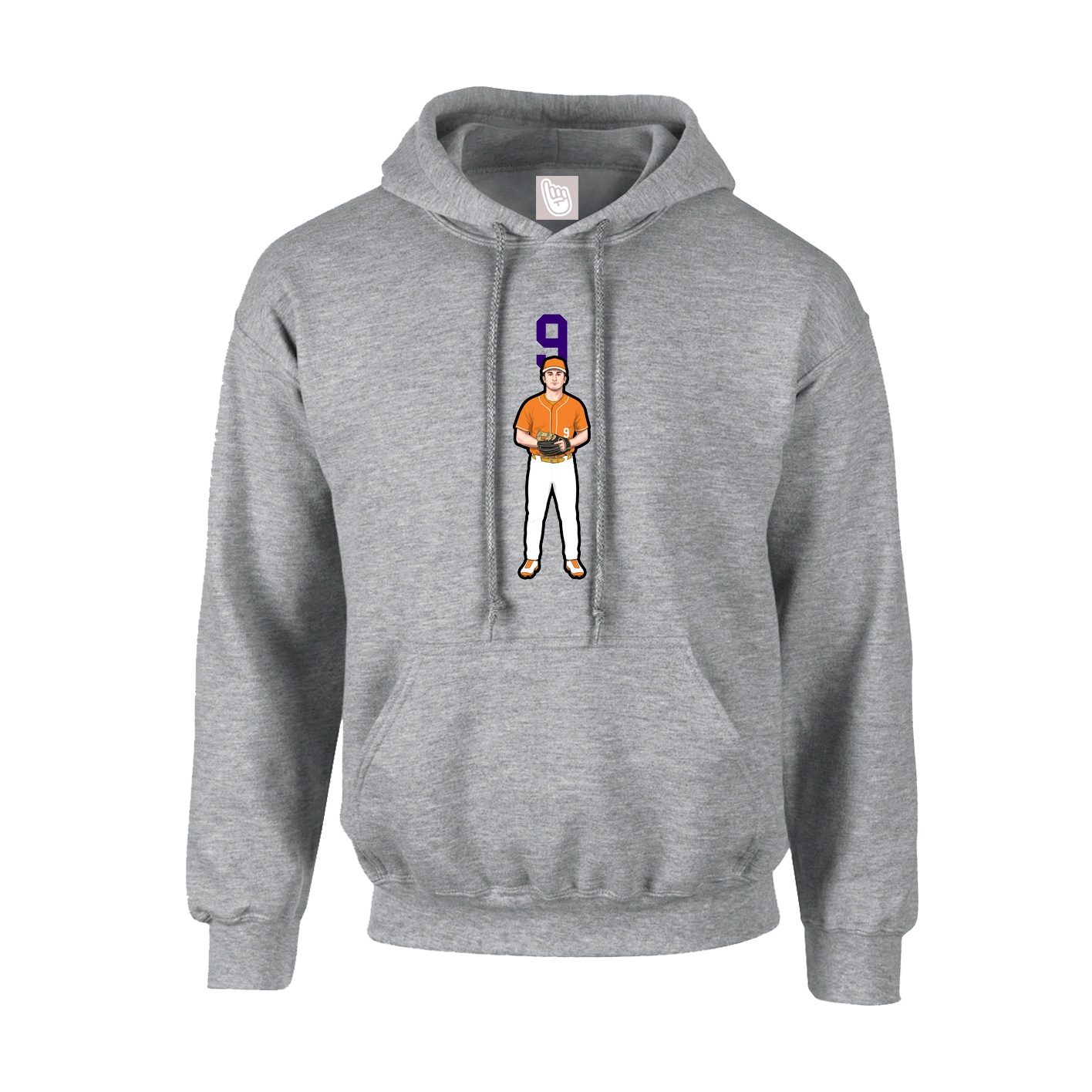 Hoodie — Number Top in Grey
