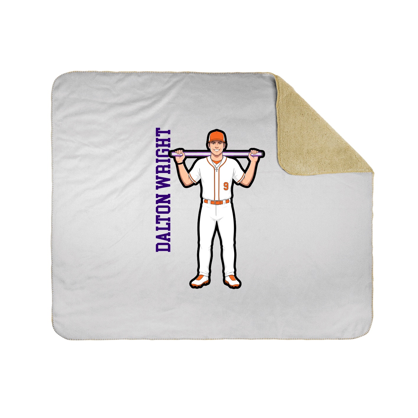 Throw Blanket — Name Vertical in White