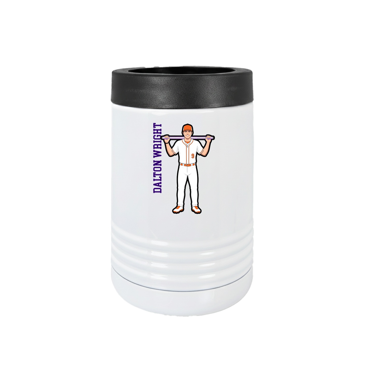 Beverage Holder — Name Vertical in White