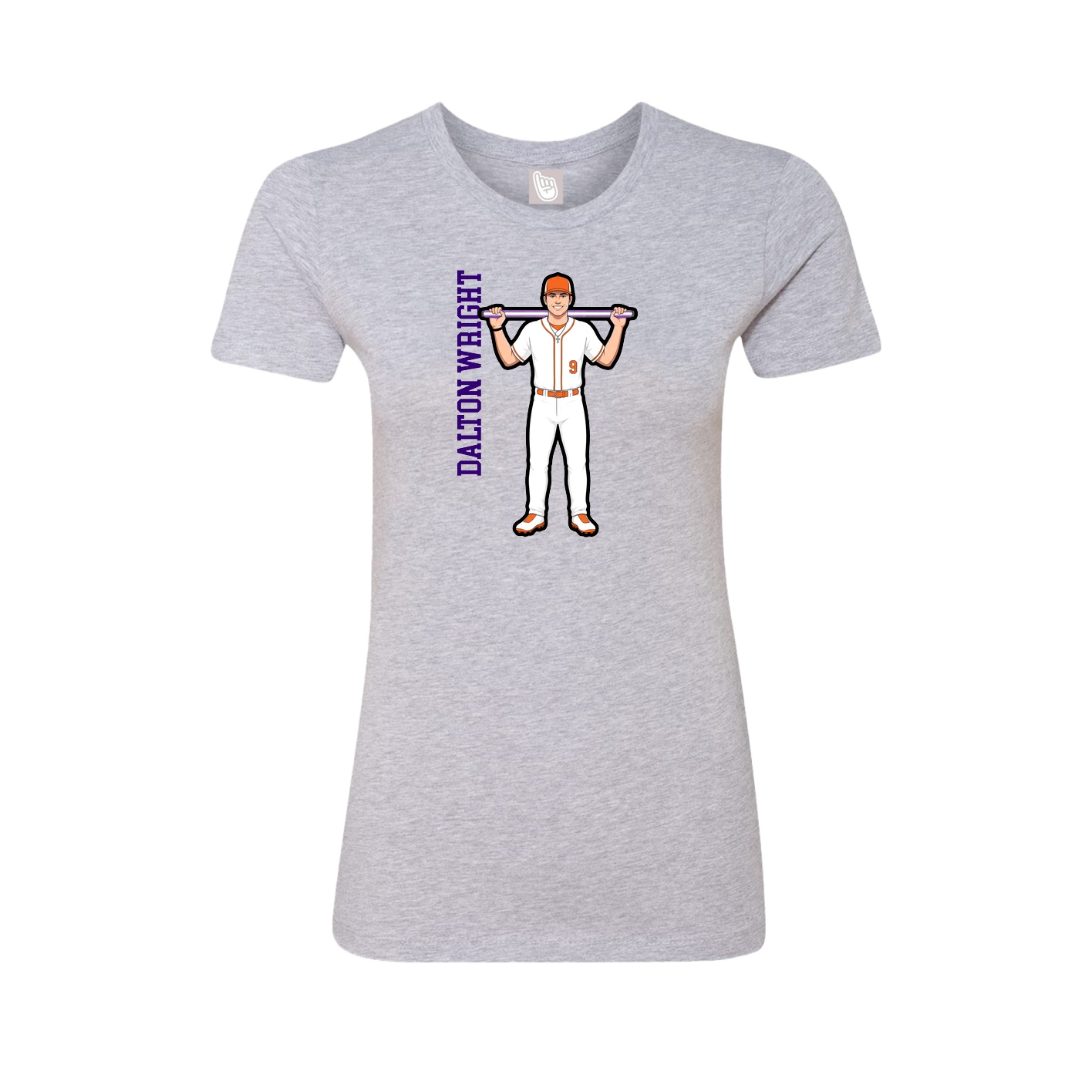 Womens Tee — Name Vertical in Grey