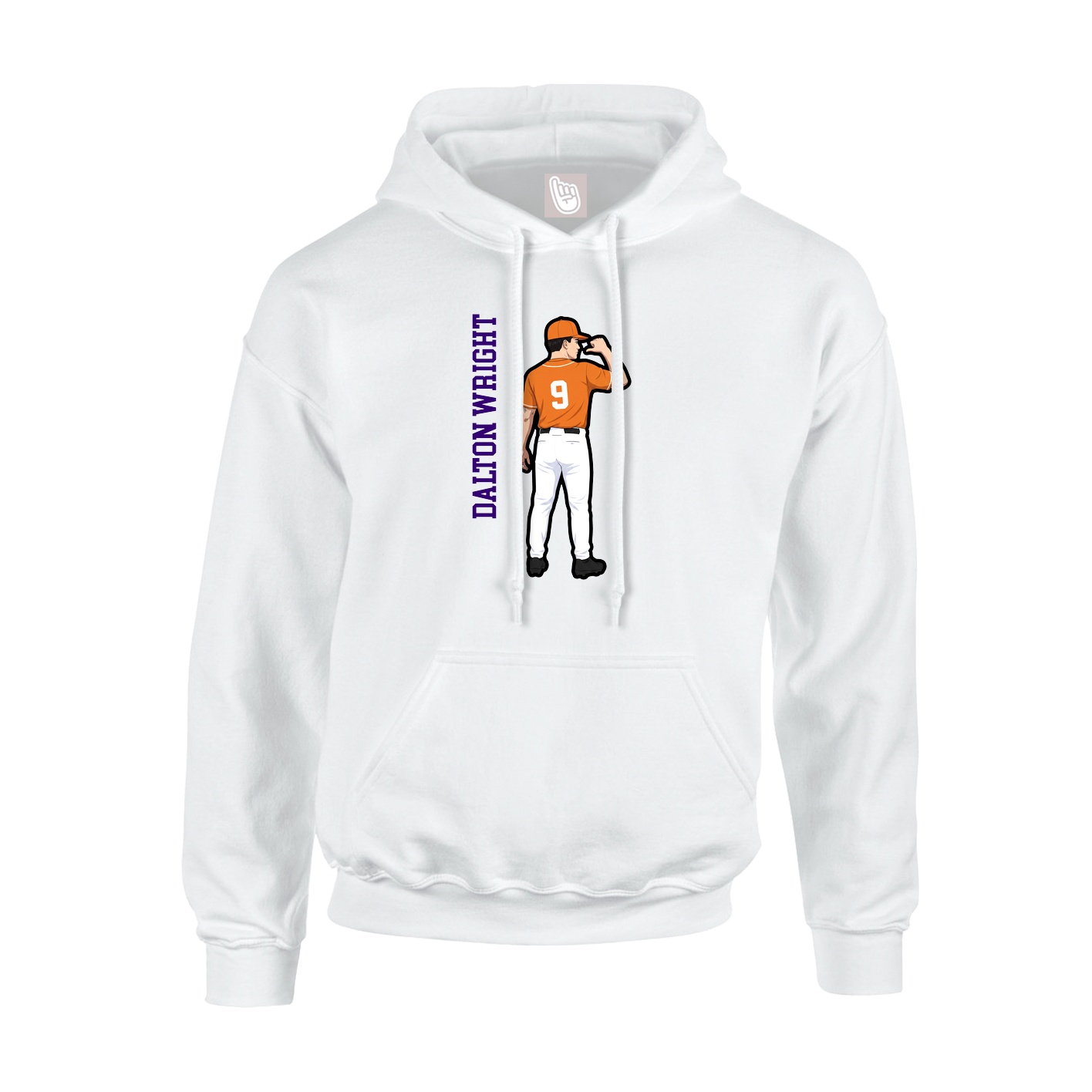 Youth Hoodie — Name Vertical in White