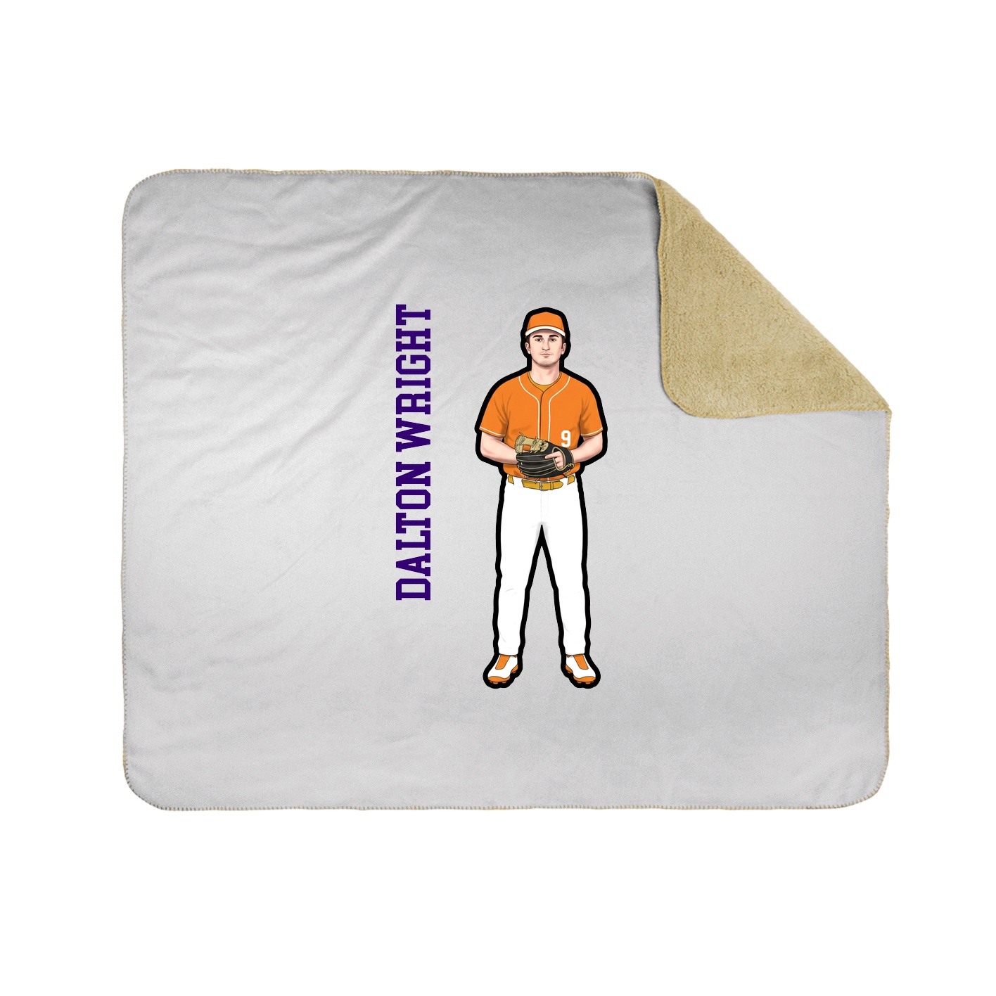 Throw Blanket — Name Vertical in White