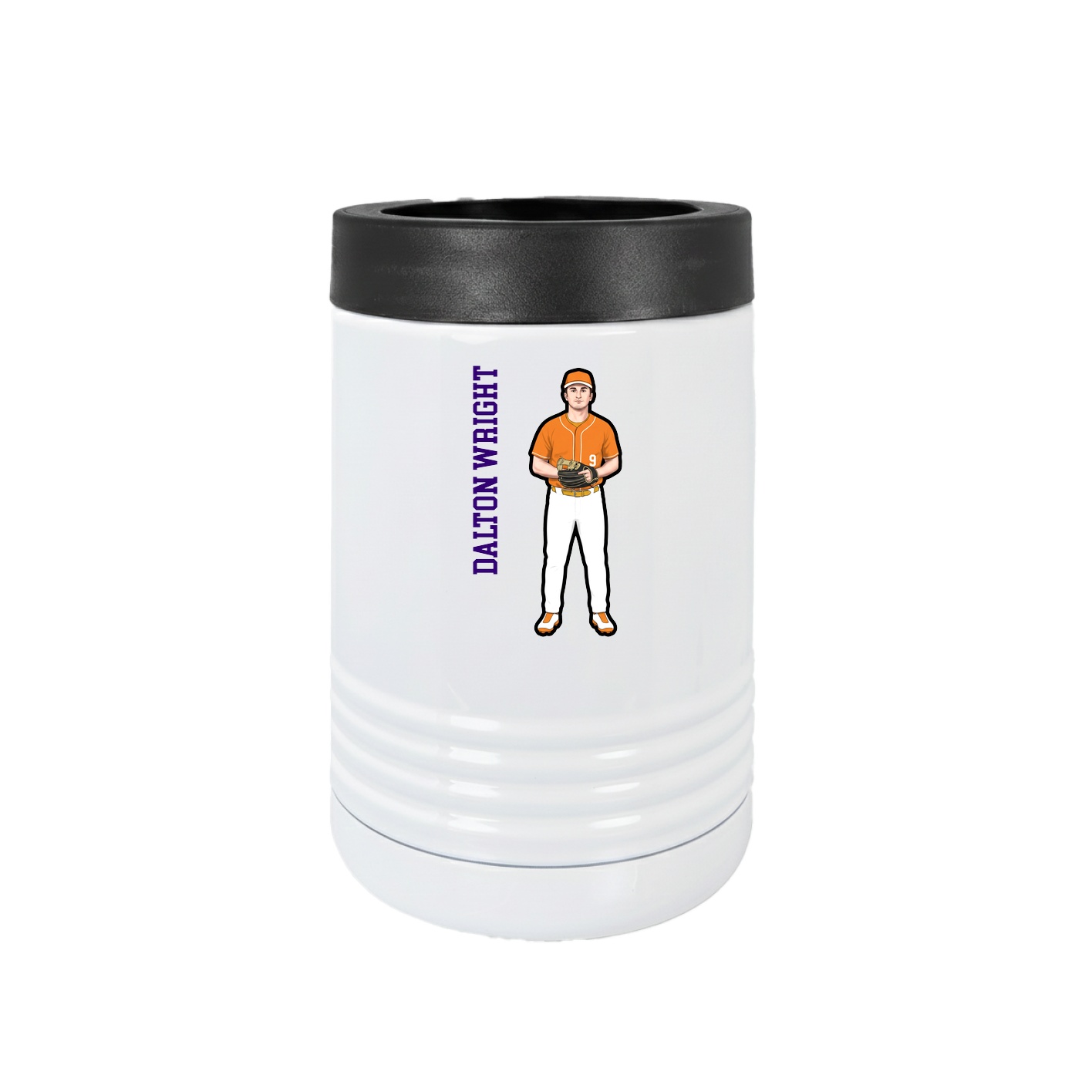 Beverage Holder — Name Vertical in White