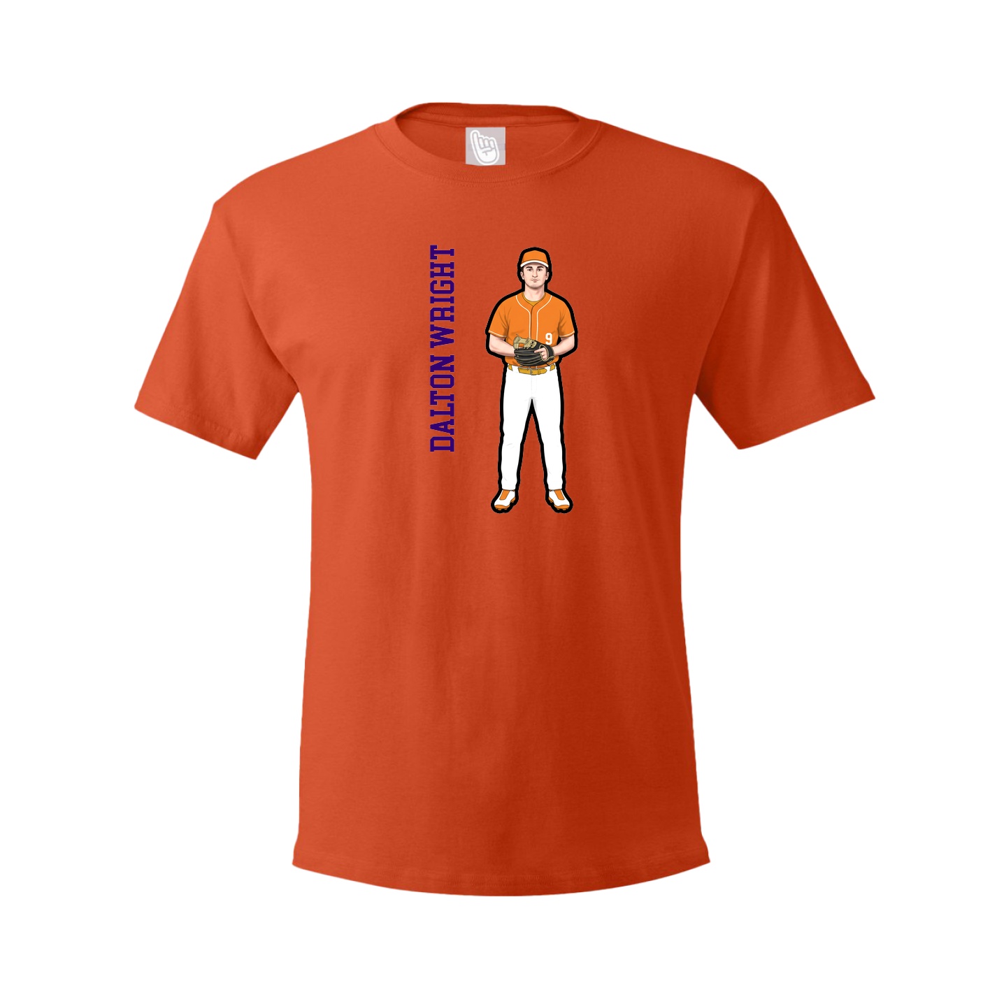 Youth Tee — Name Vertical in Orange